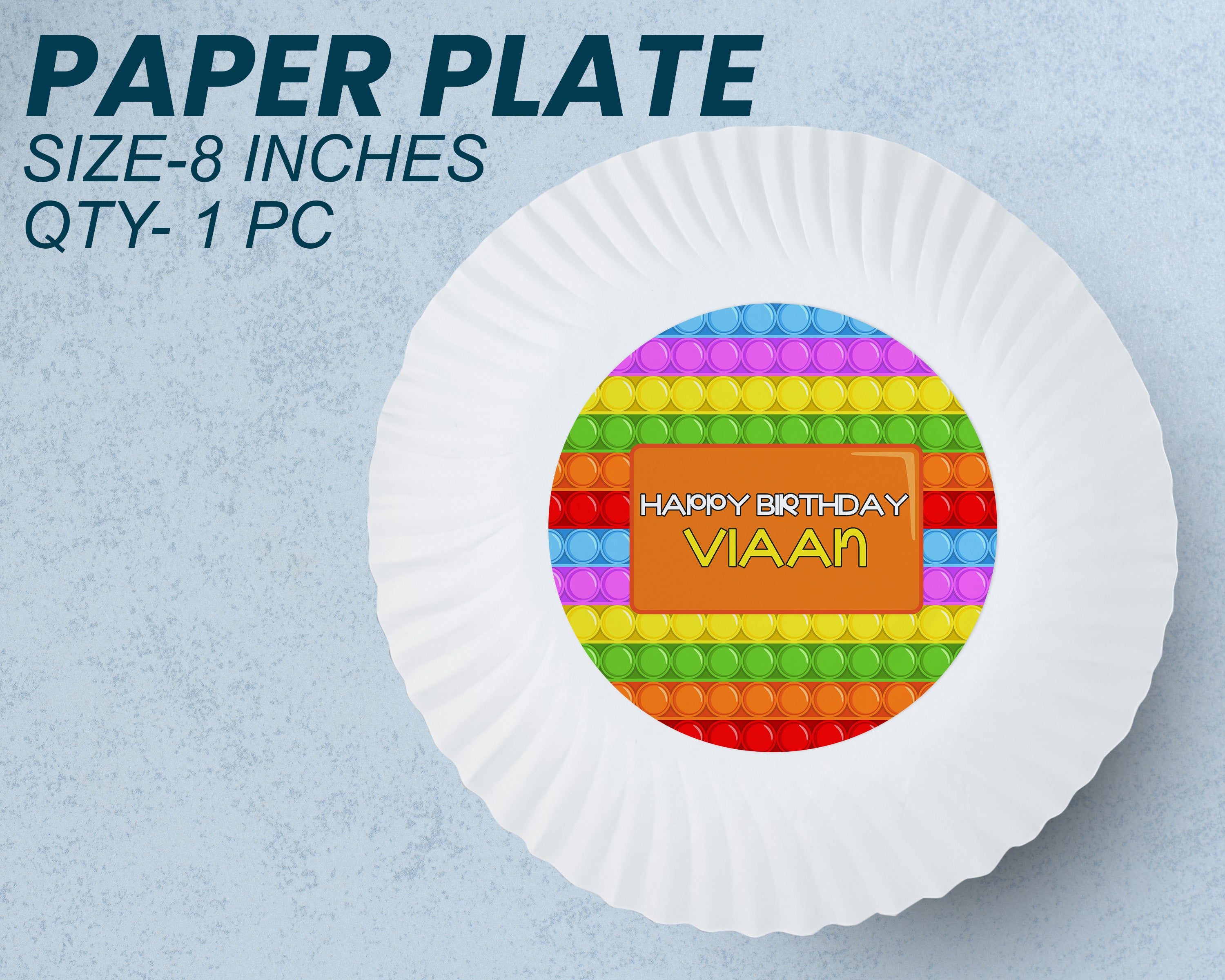 PSI Pop It Theme Party Cups and Plates Combo