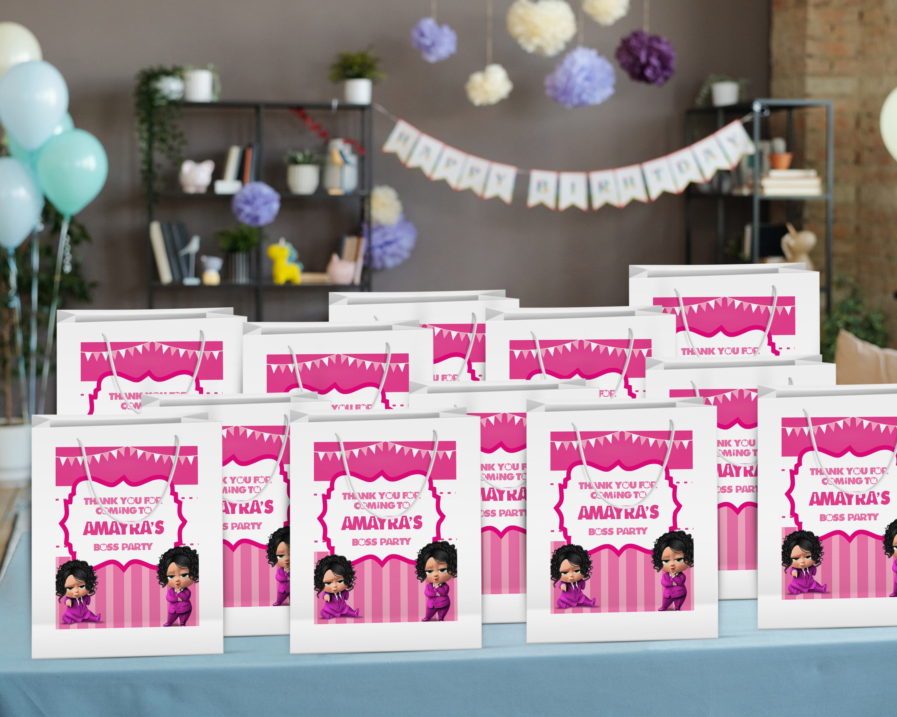 Girl Boss Baby Theme Oversized Return Gift Bag