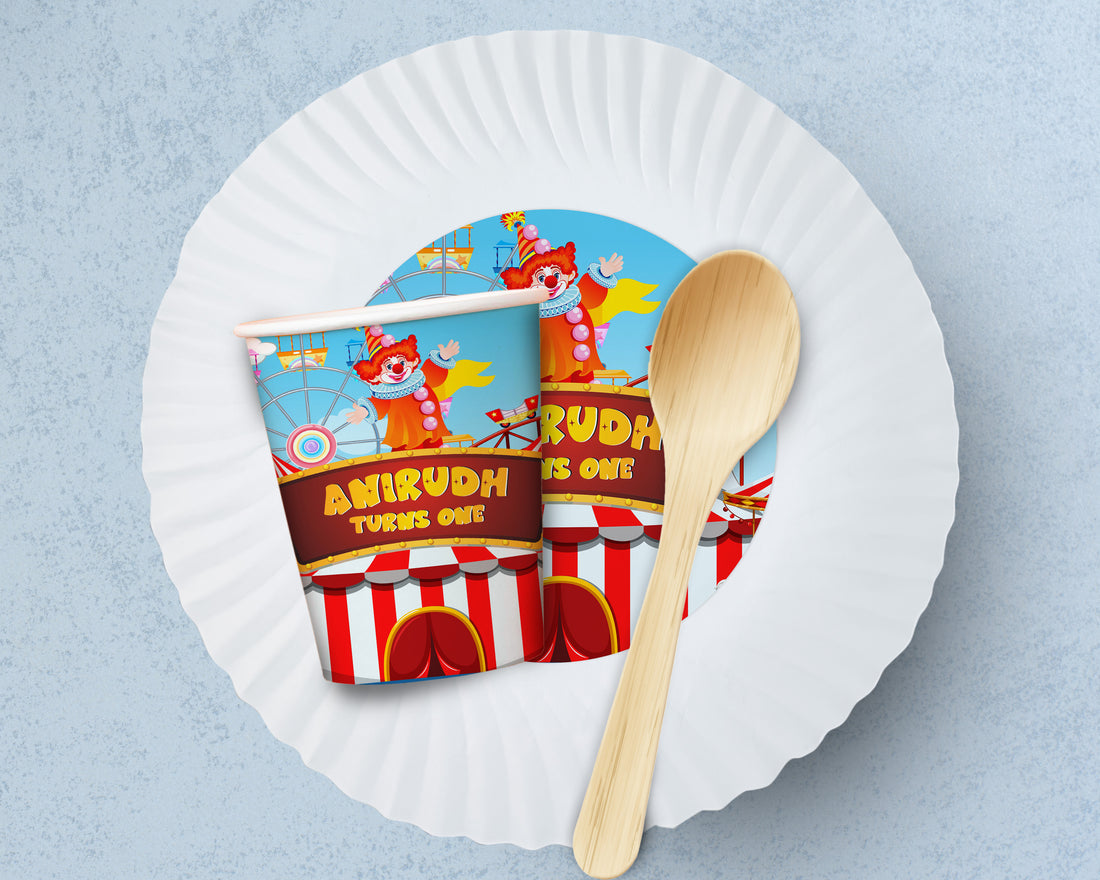 Circus Theme Party Cups and Plates Combo