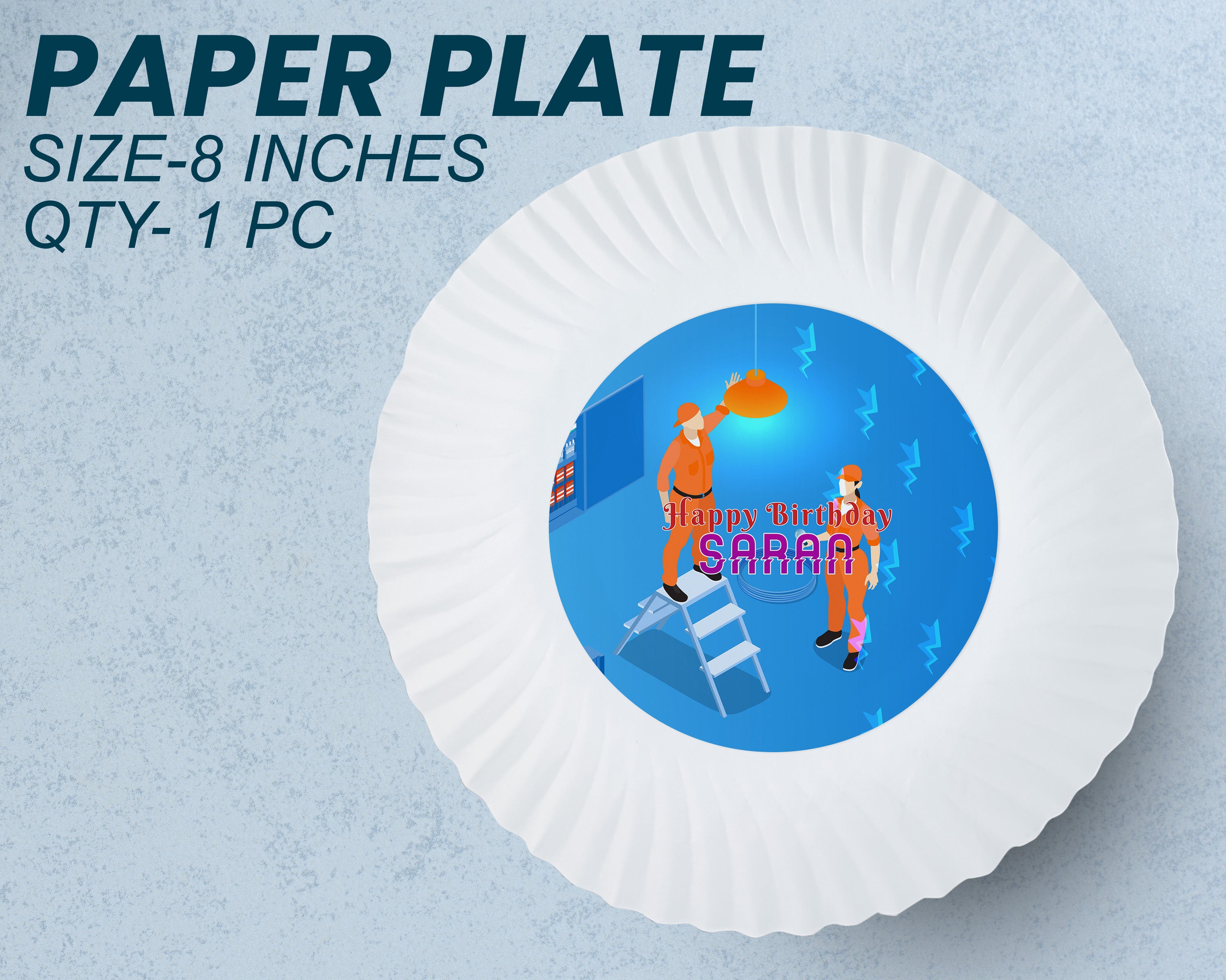 PSI Electrician Theme Party Cups and Plates Combo