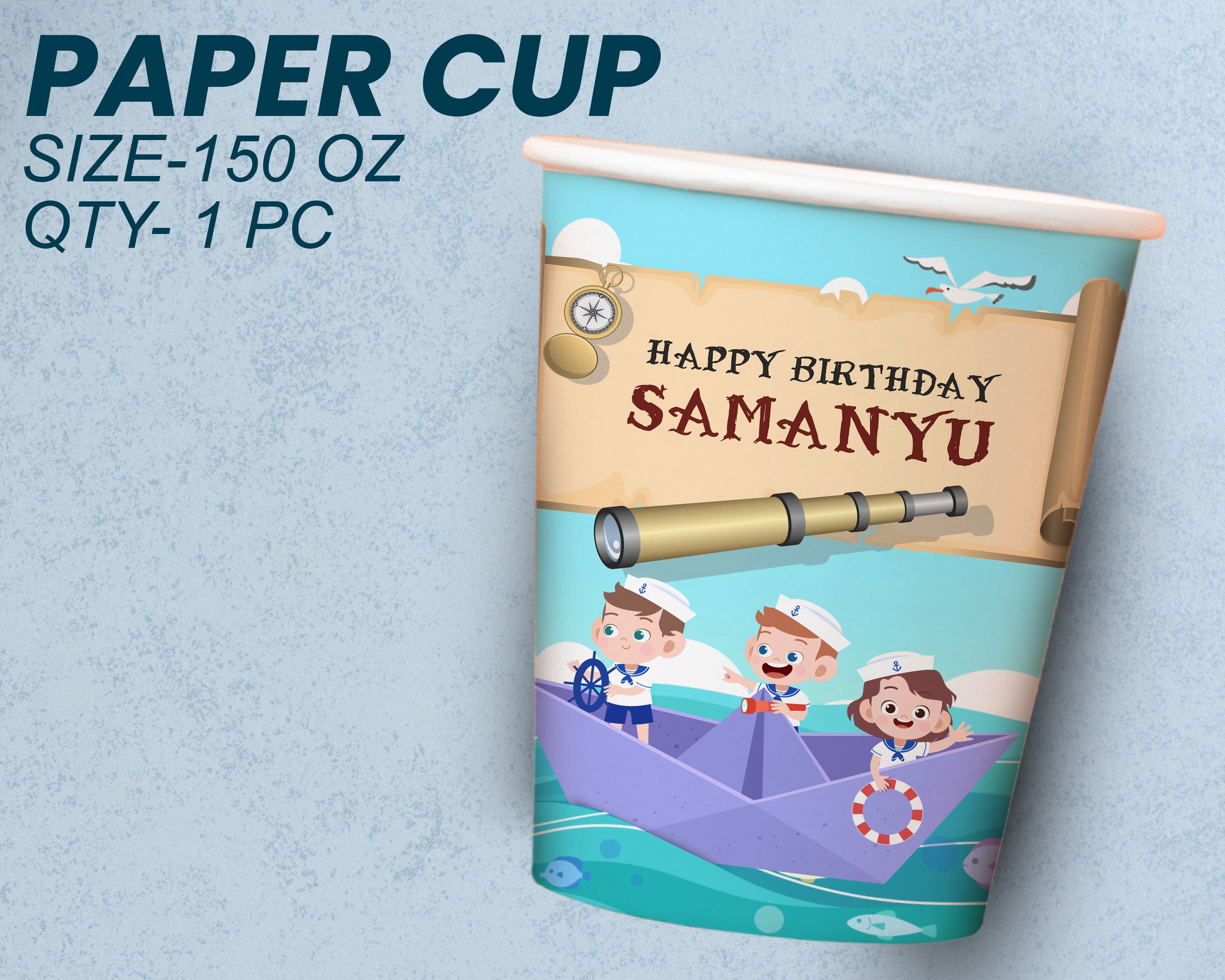 PSI  Sailor Theme Party Cups and Plates Combo