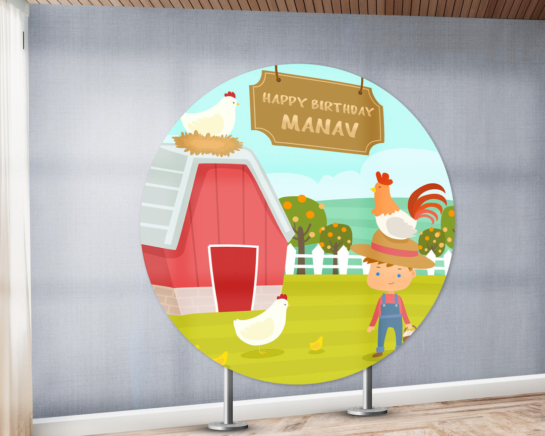 Farm Theme Customized Round Backdrop