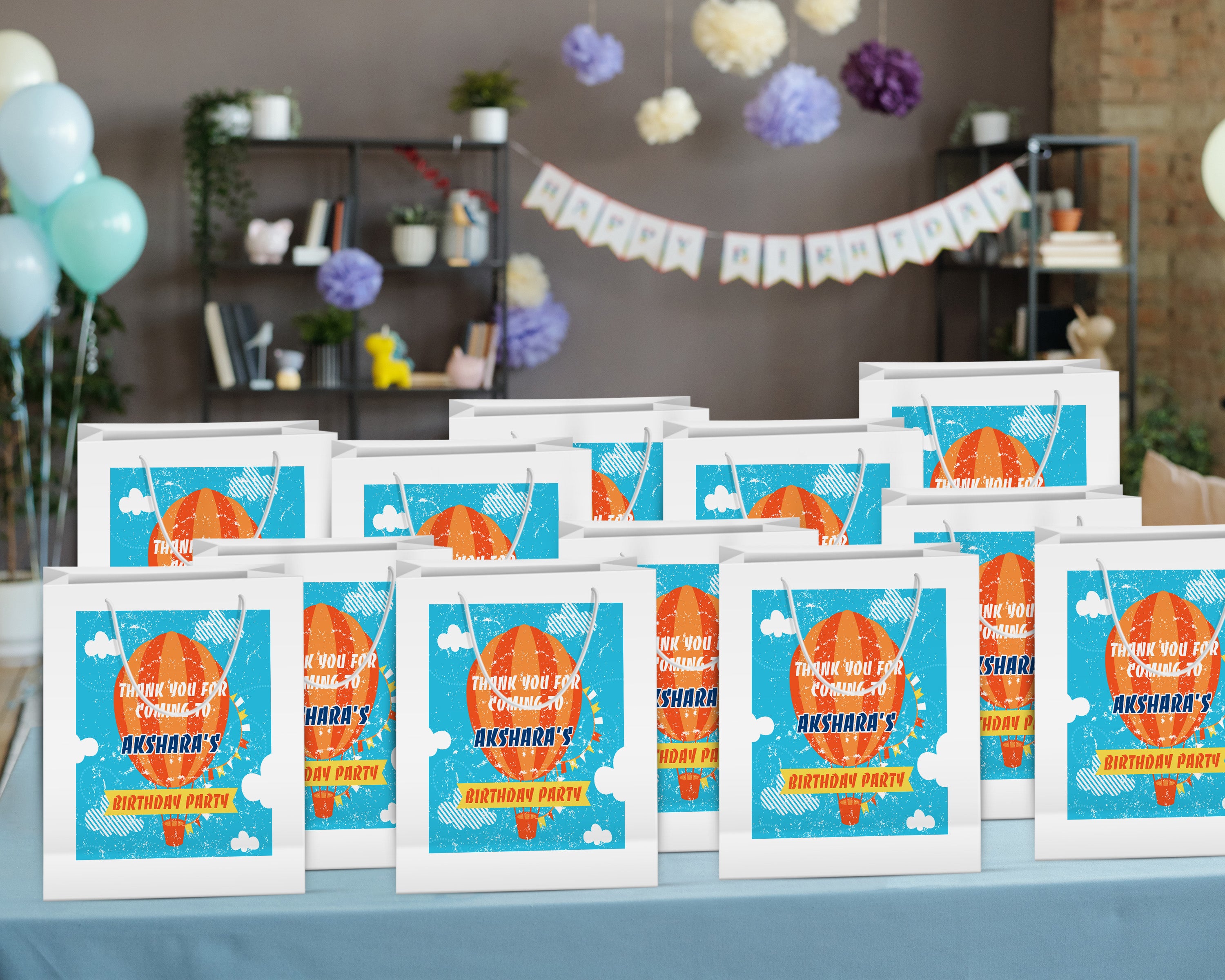 Hot Air Girl theme Oversized Return Gift Bag