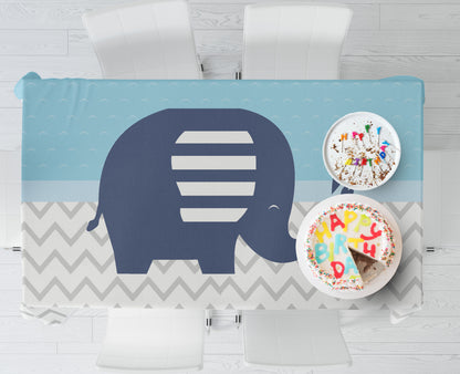 PSI Blue Elephant Theme Cake Tablecover