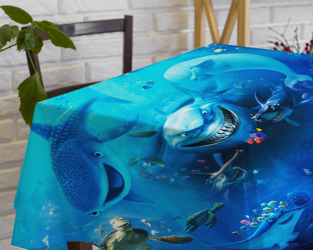 Nemo and Dory Theme Cake Tablecover