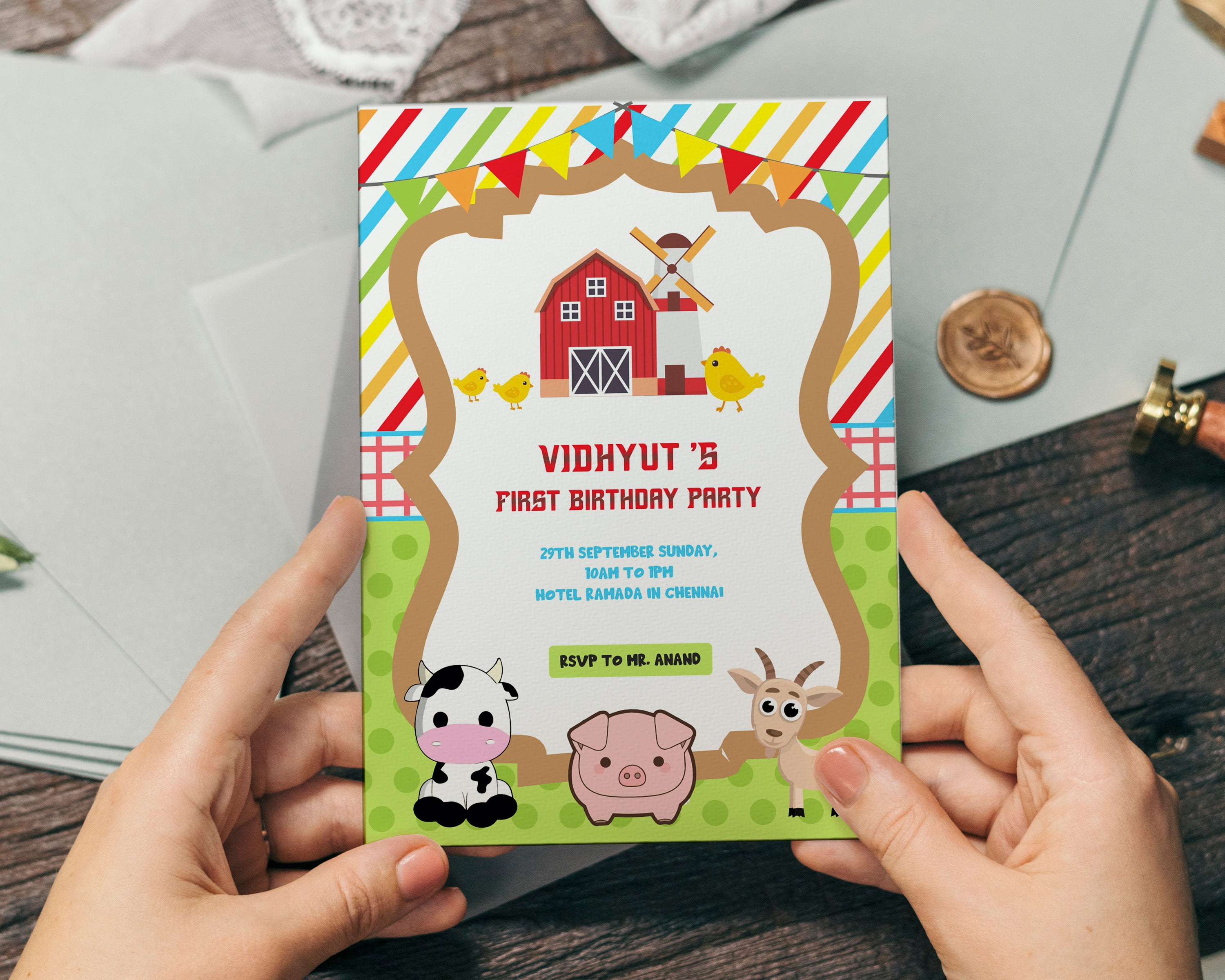 Farm Theme Customized Invite