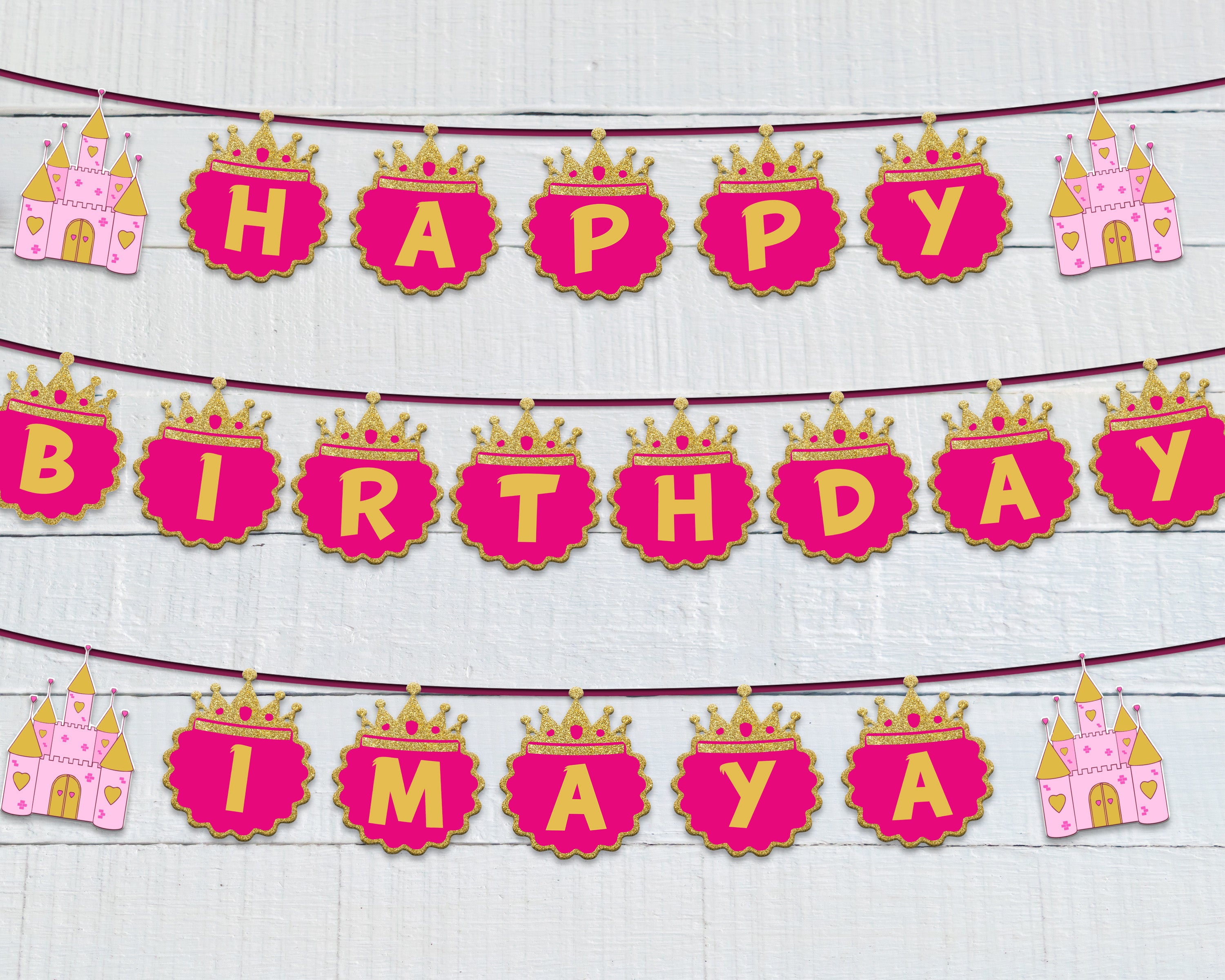 Princess Theme Customized with Baby Name Hanging