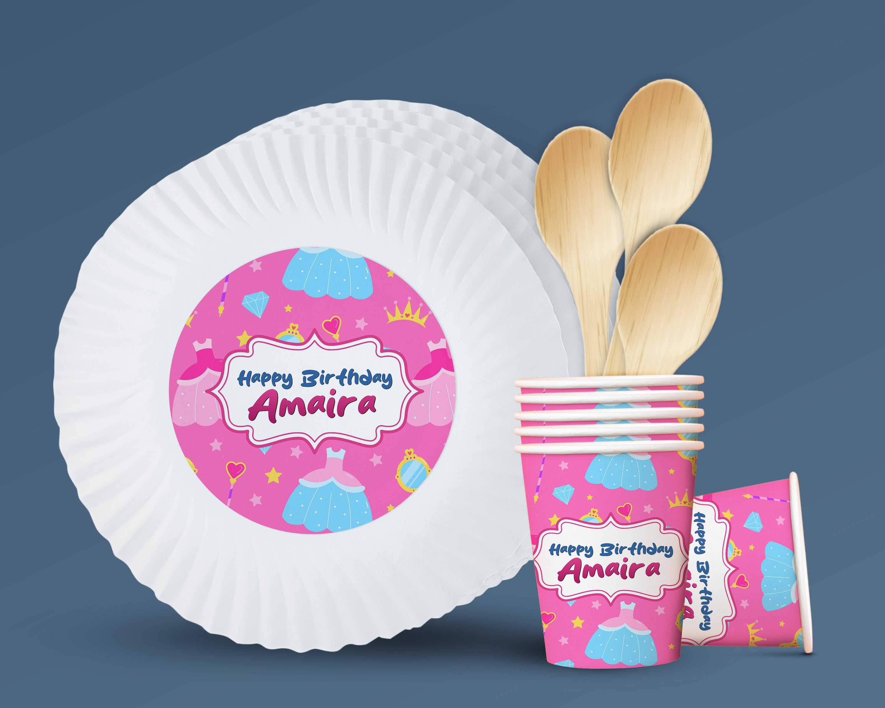 PSI Princess Theme Party Cups and Plates Combo