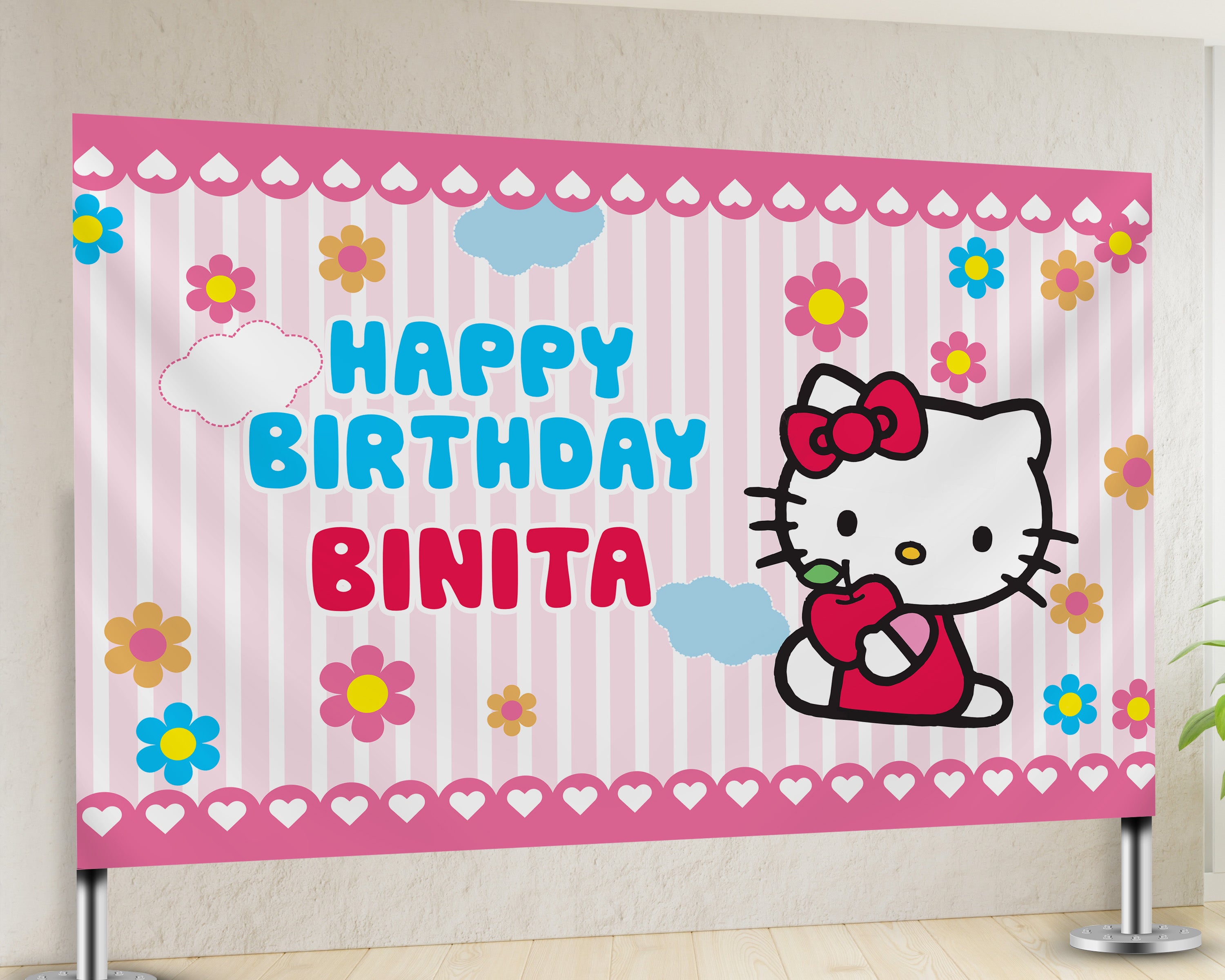 Hello Kitty Theme Customized Backdrop