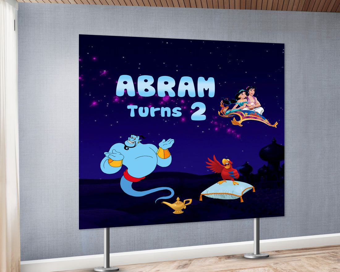 Aladdin Theme Personalized Square Backdrop