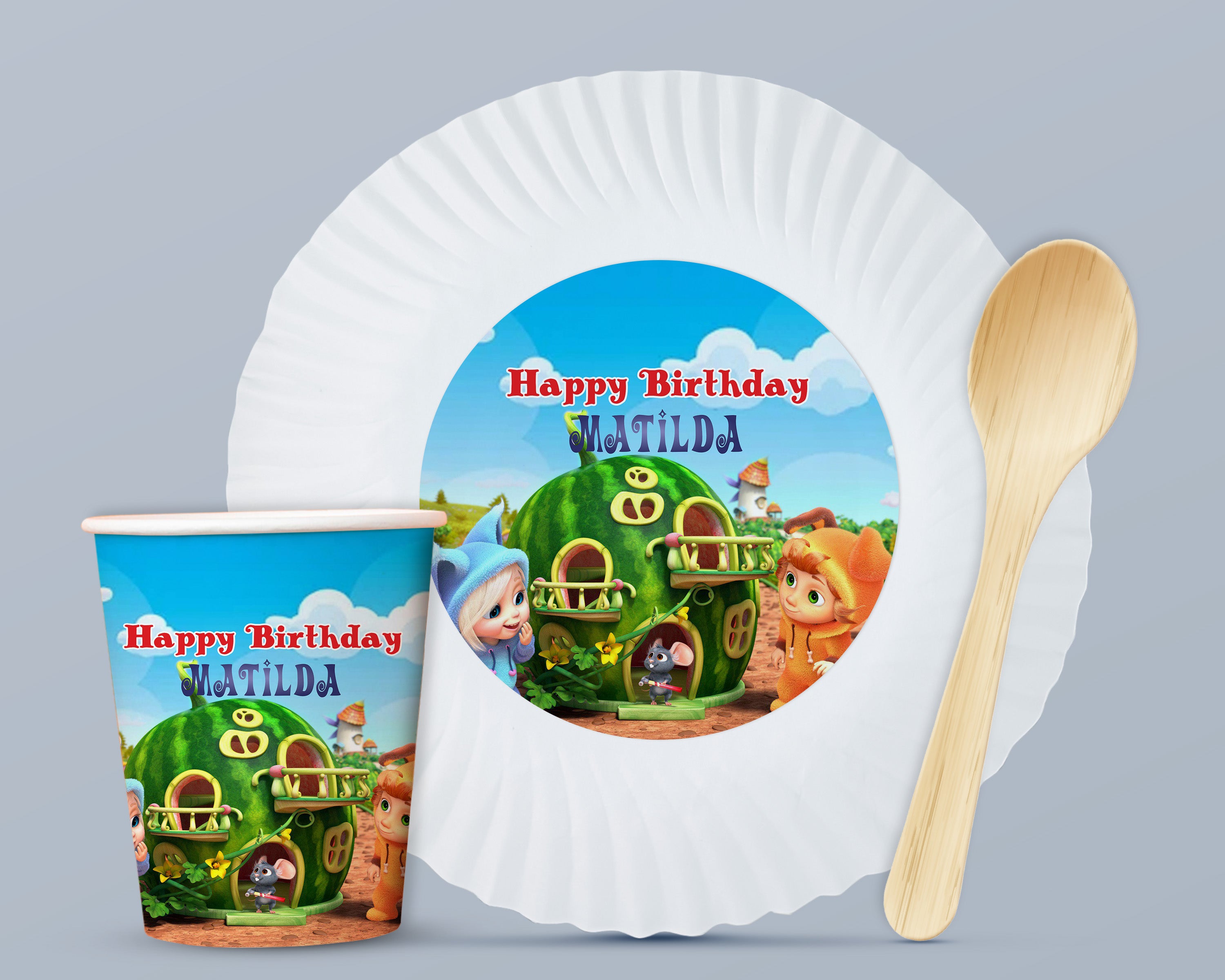 Dave & Ava Theme Paper Plates and Cups