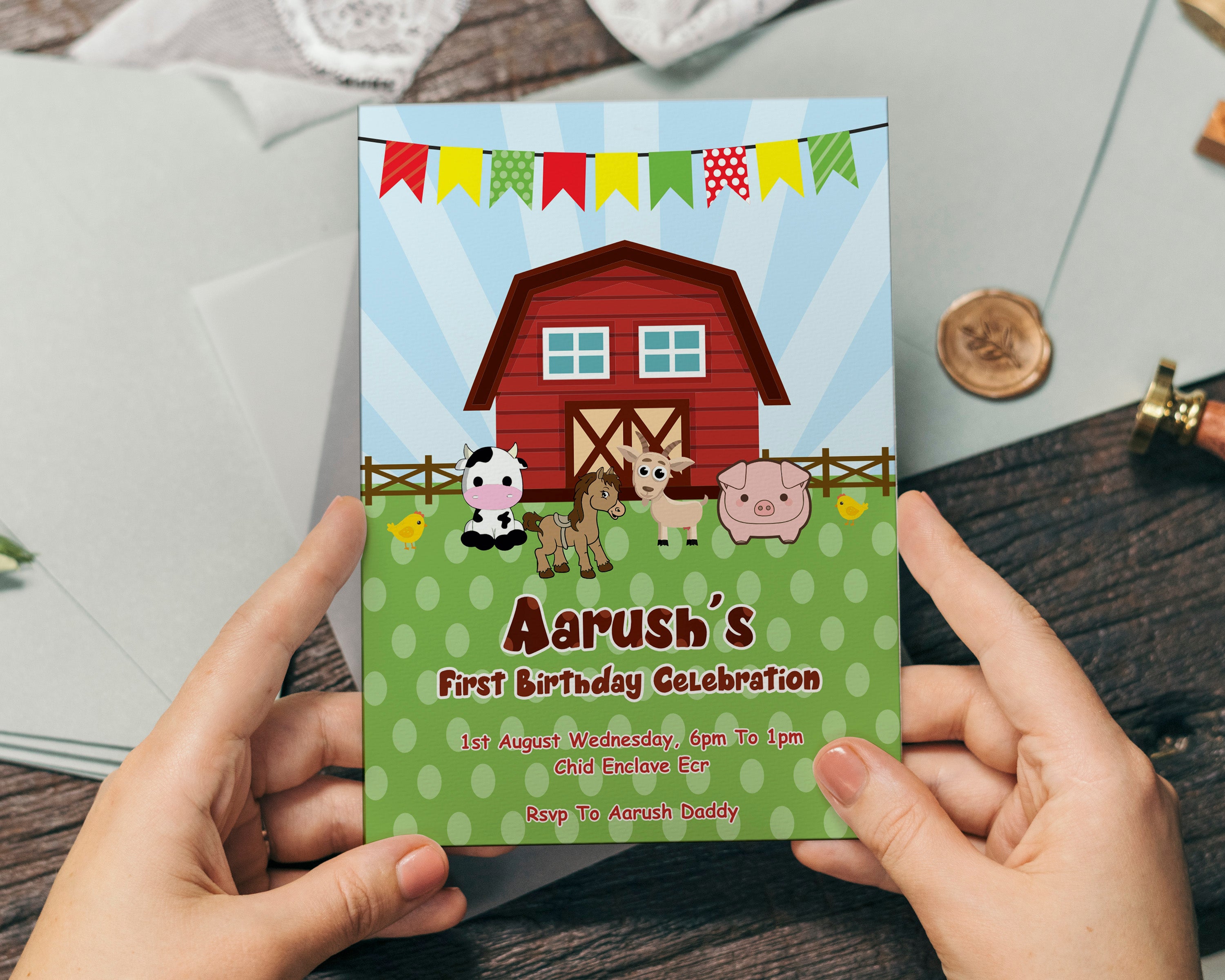 Farm Theme Personalized Invite
