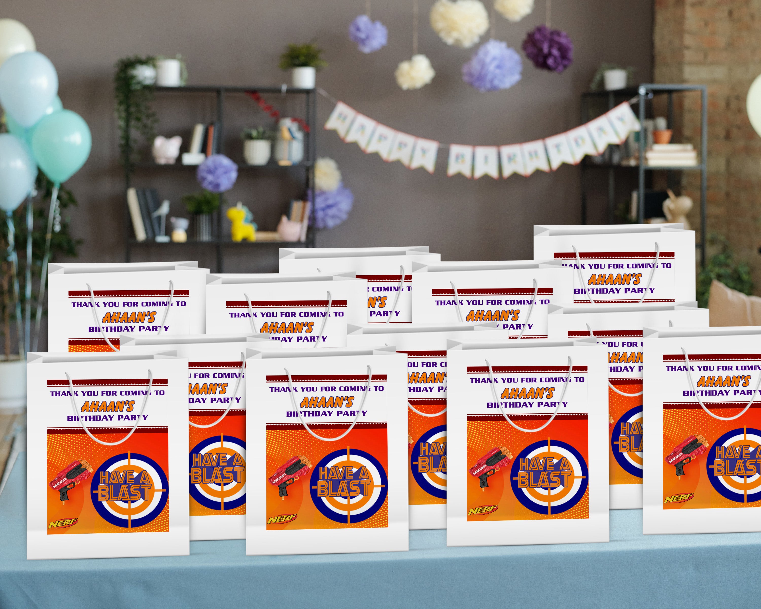 Nerf Theme Cutout Oversized Return Gift Bag