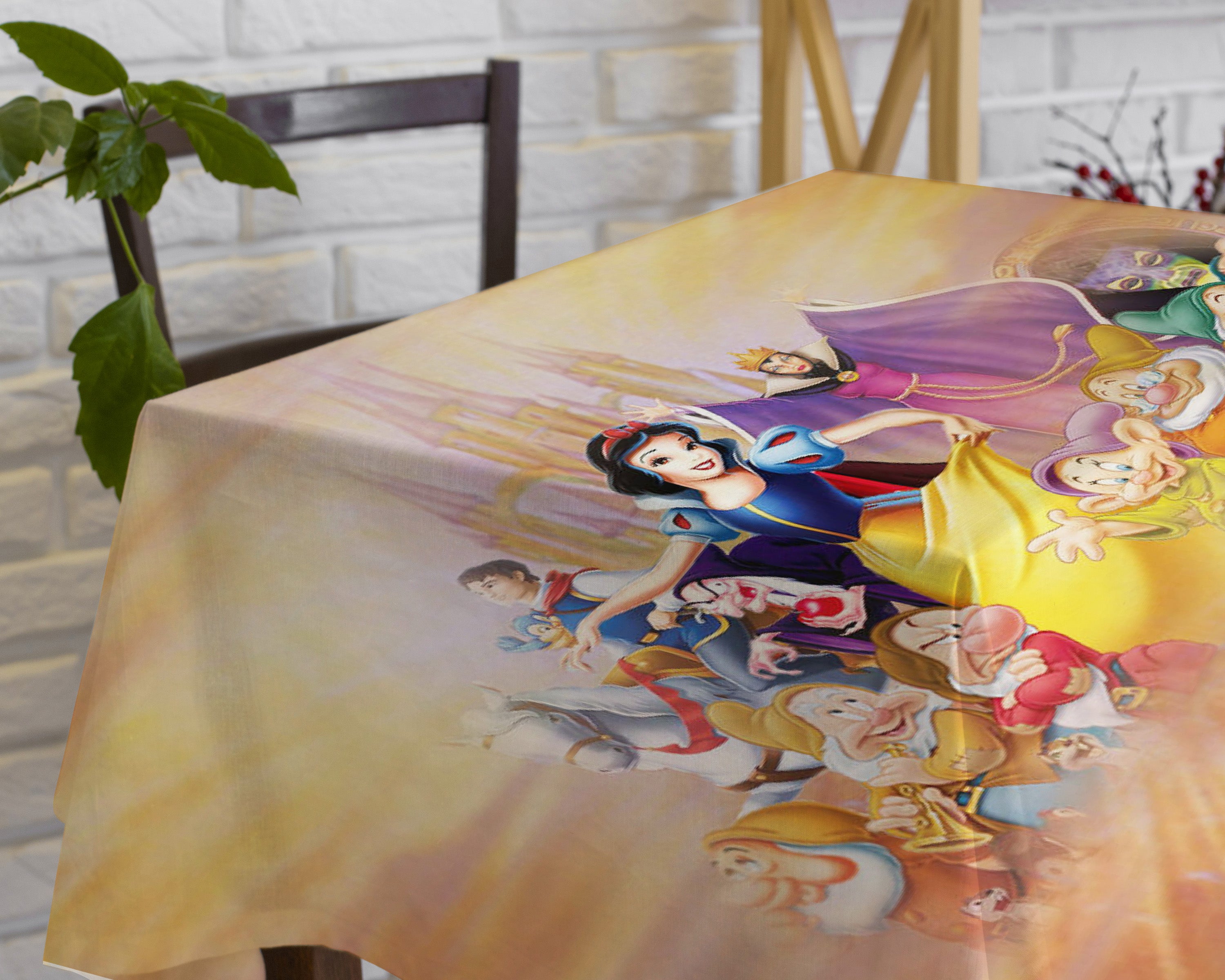 Snow and White Theme Cake Tablecover