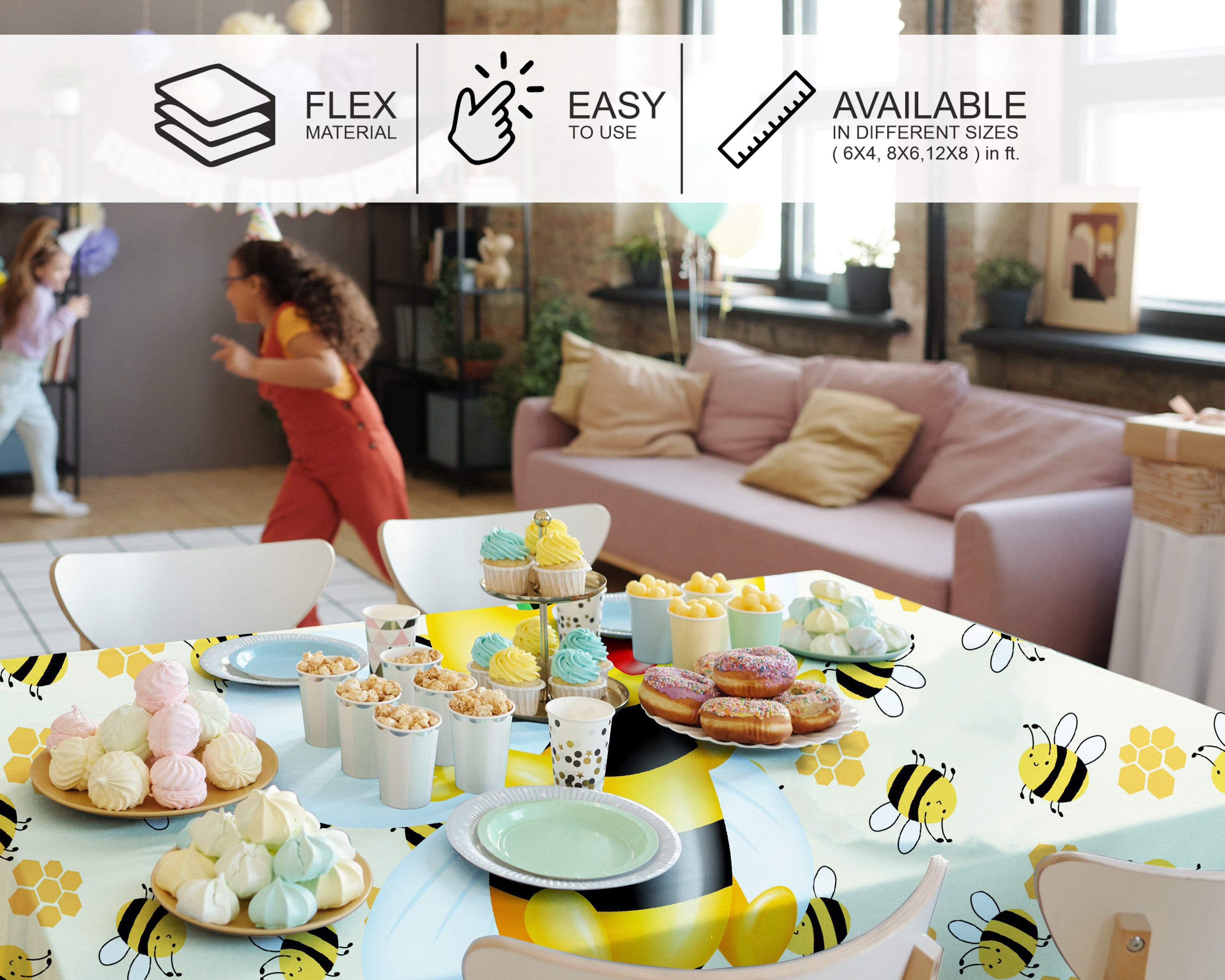 Bumble Bee Theme Cake Tablecover