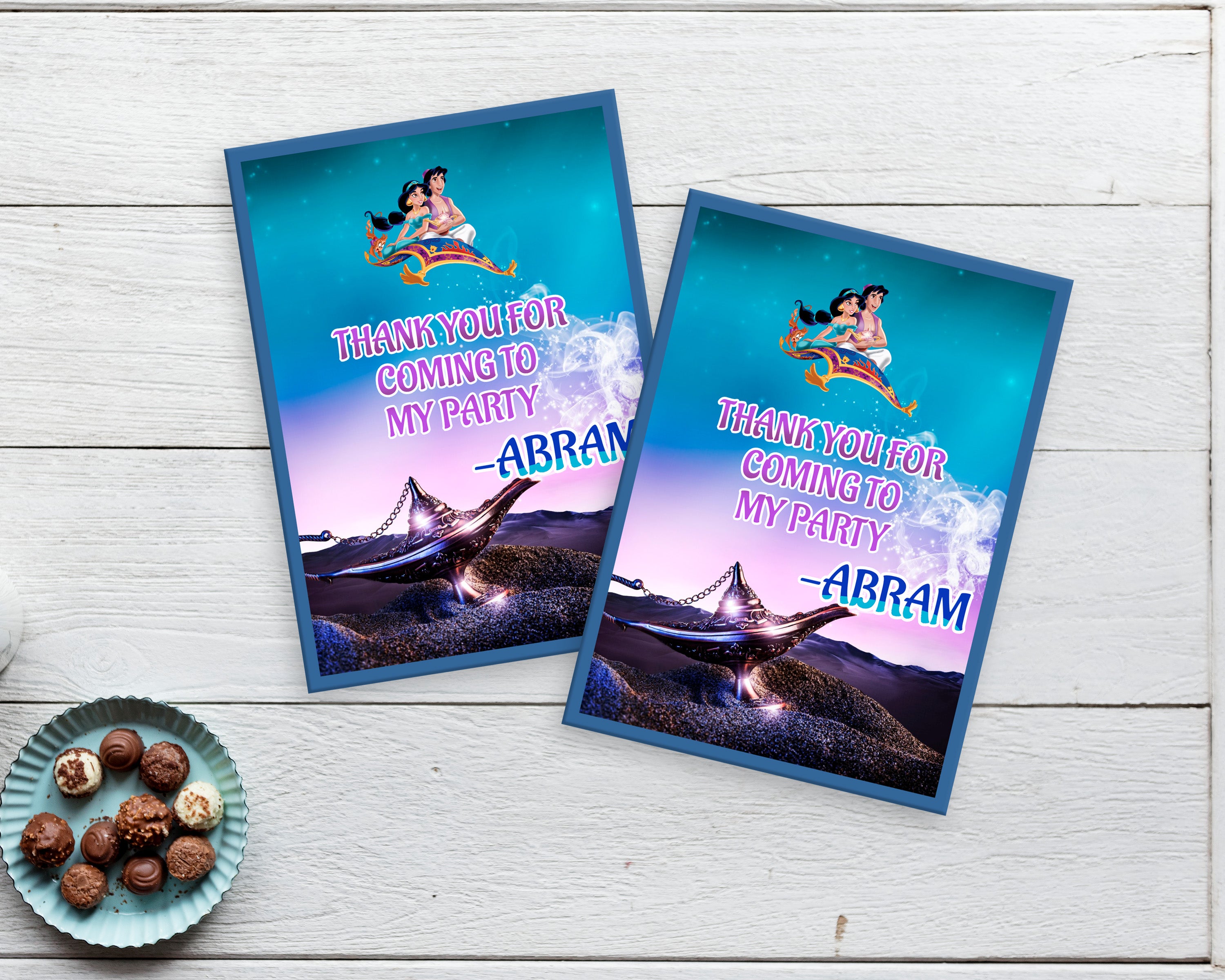 Aladdin Theme Thank You Card