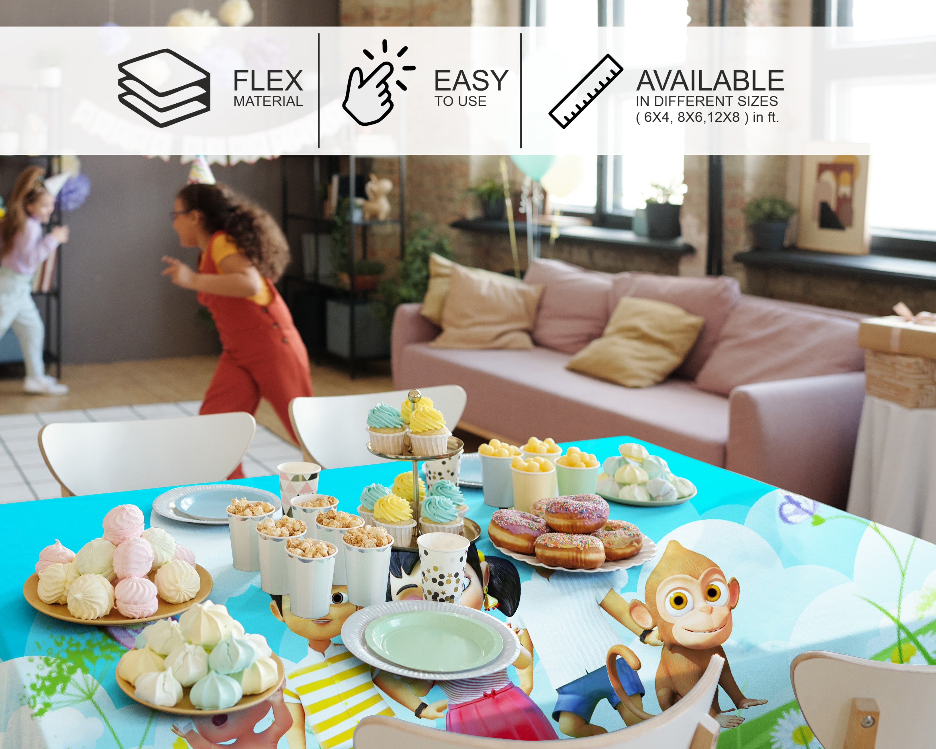 Chutti Kannama Theme Cake Tablecover