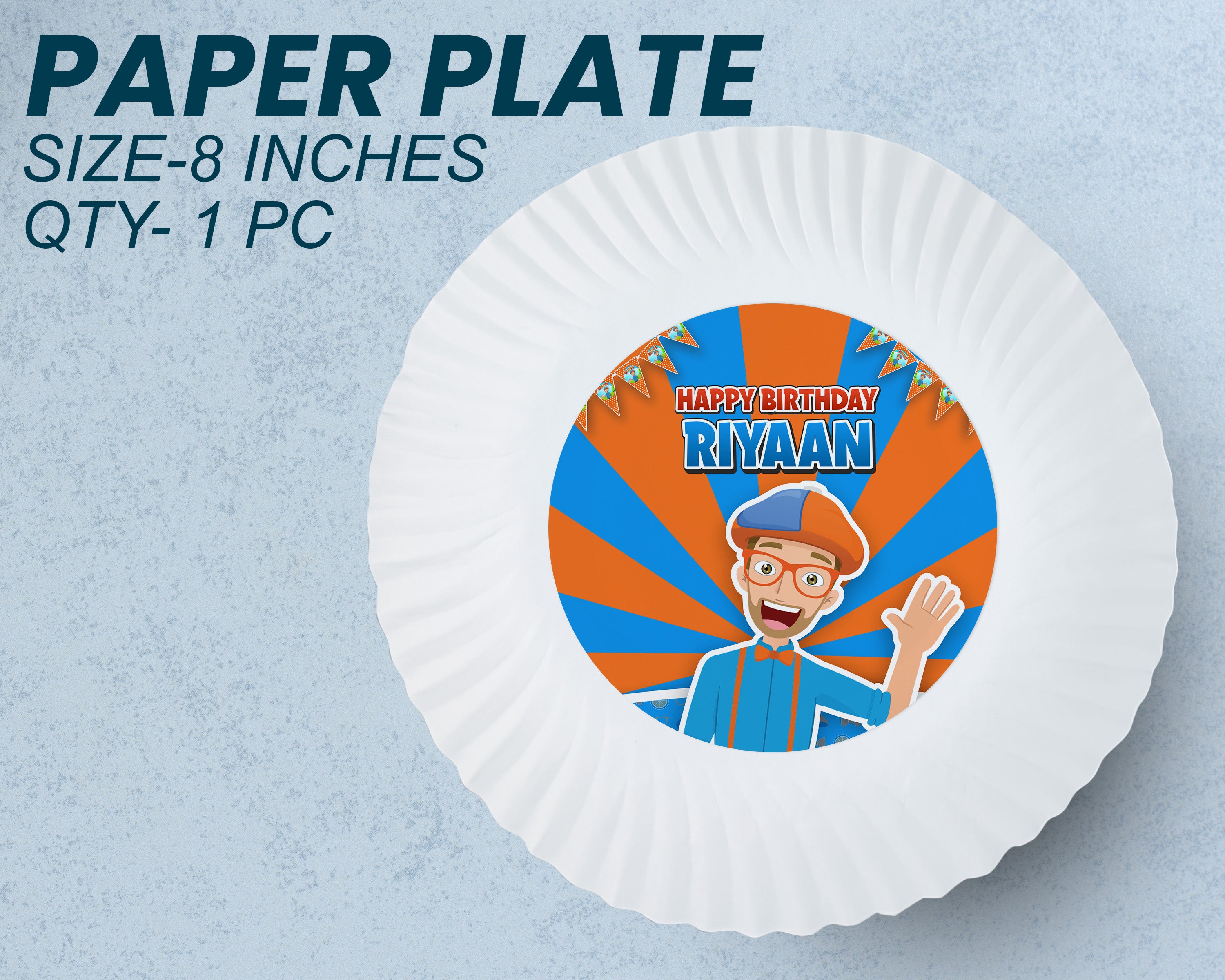 PSI Blippi Theme Party Cups and Plates Combo