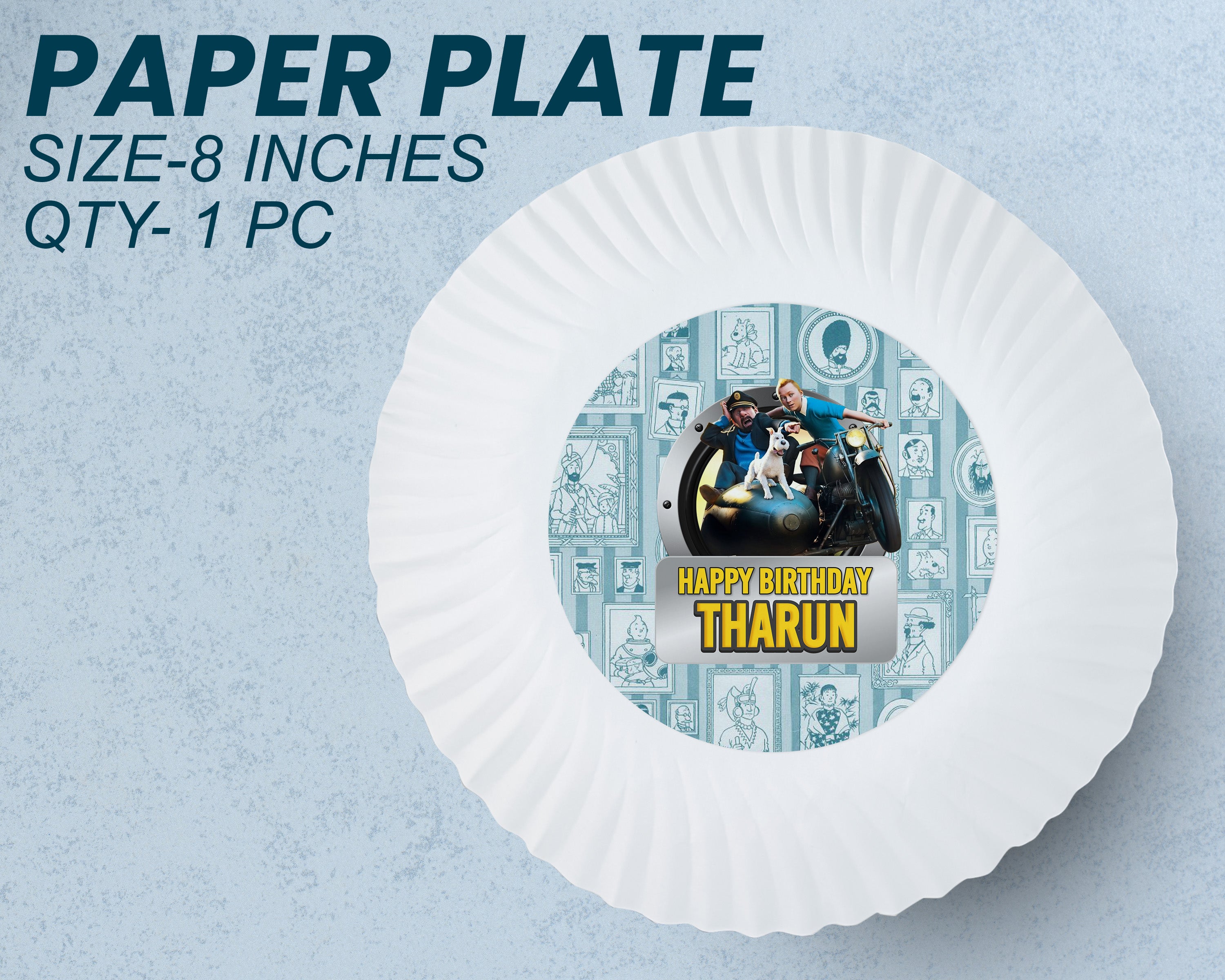 PSI Tin Tin Theme Party Cups and Plates Combo