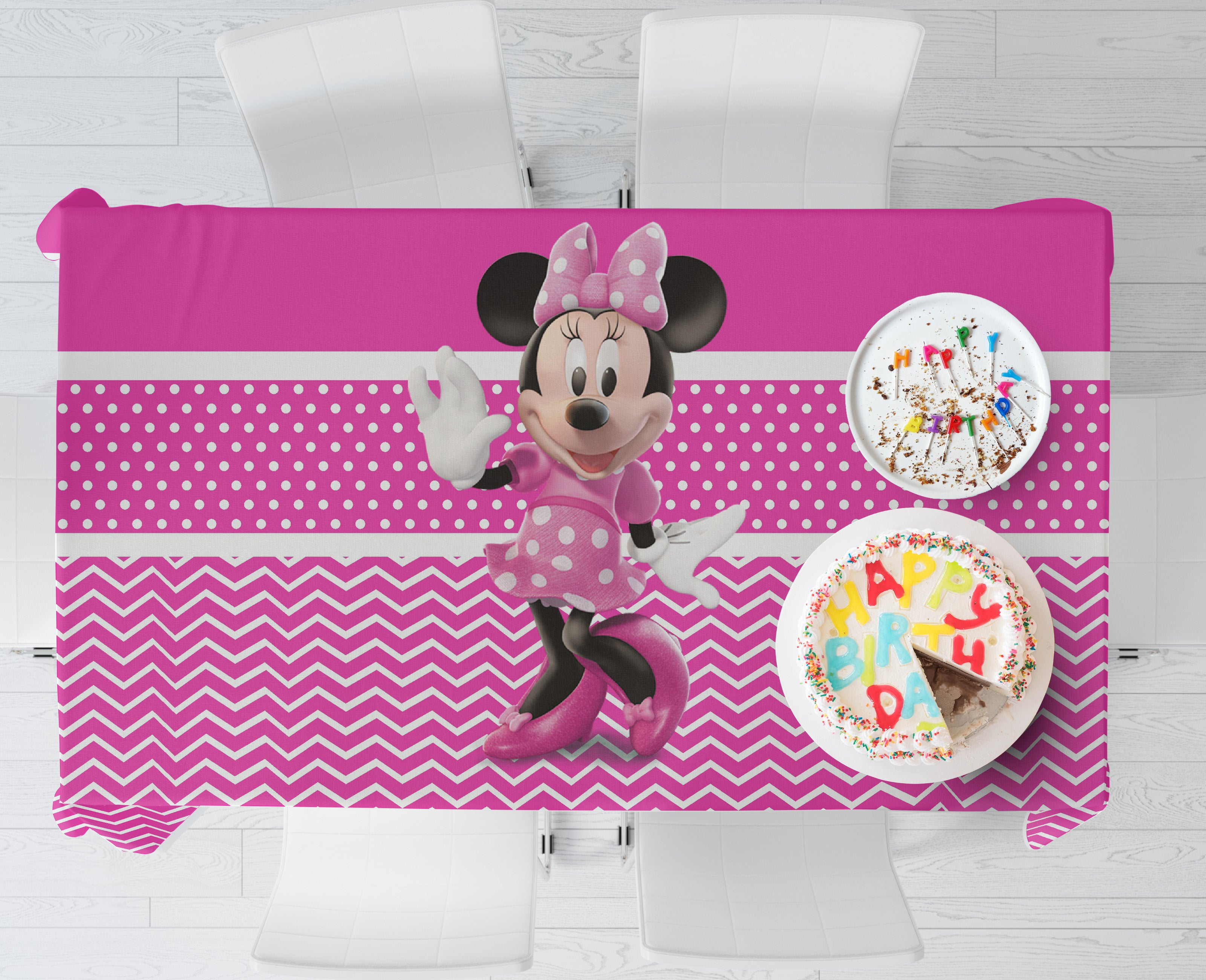 Minnie Mouse Theme Cake Tablecover