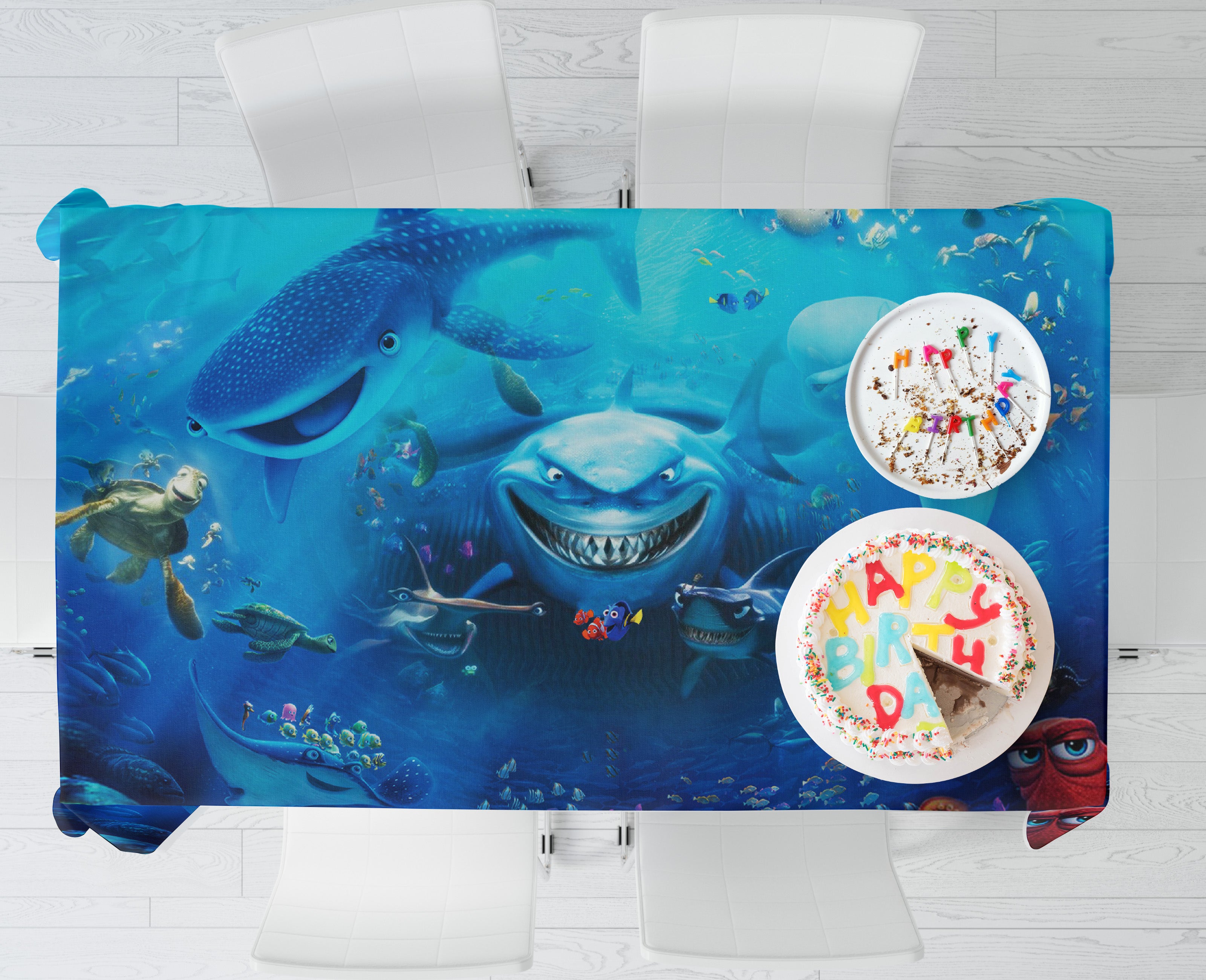 Nemo and Dory Theme Cake Tablecover