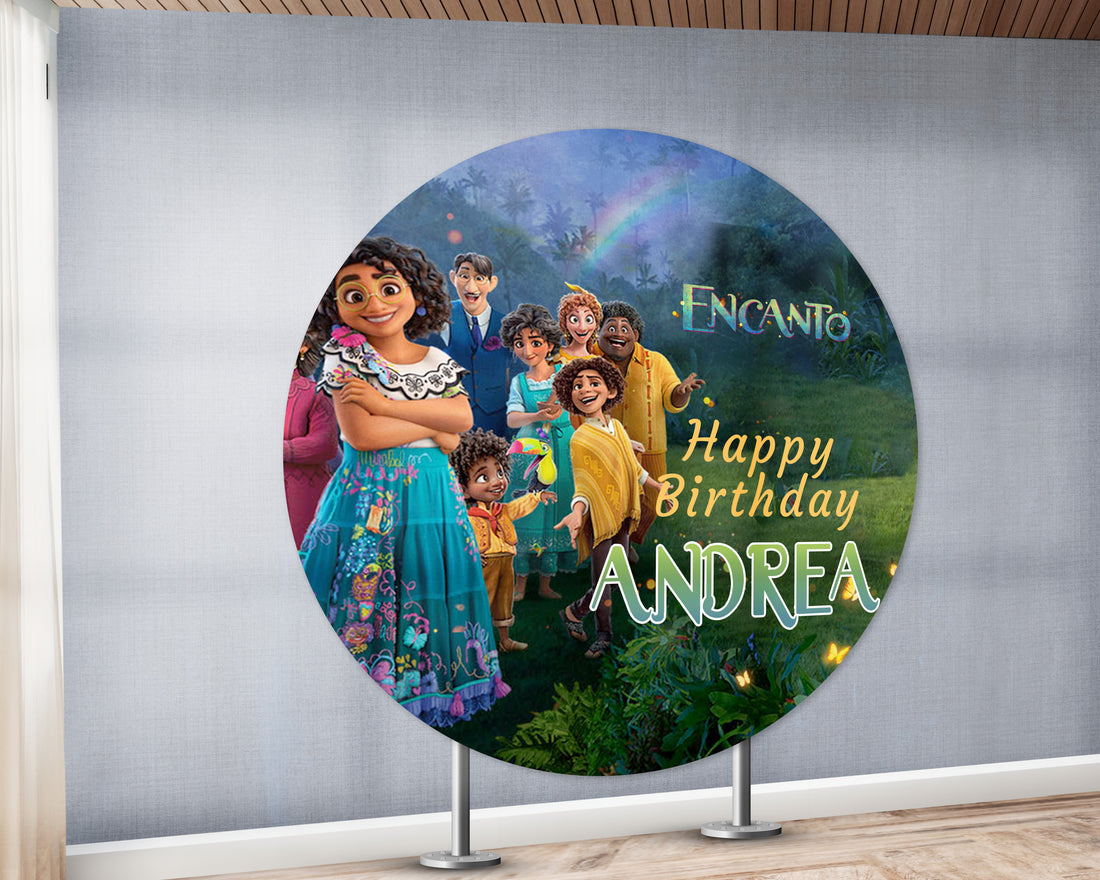 Encanto Theme Personalized Round Backdrop