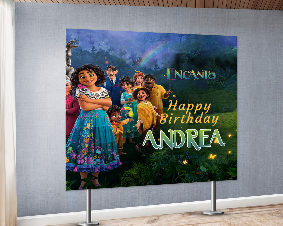Encanto Theme Personalized Square Backdrop