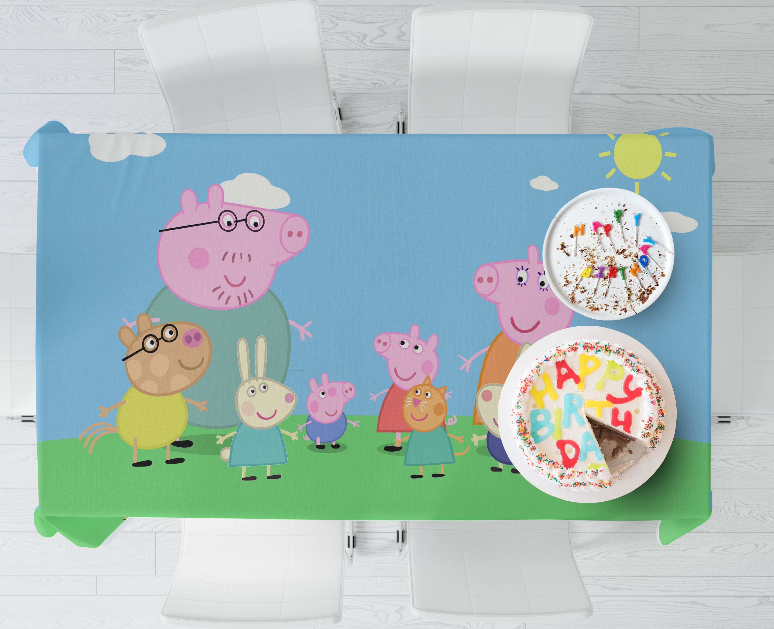 Peppa Pig Theme Cake Tablecover