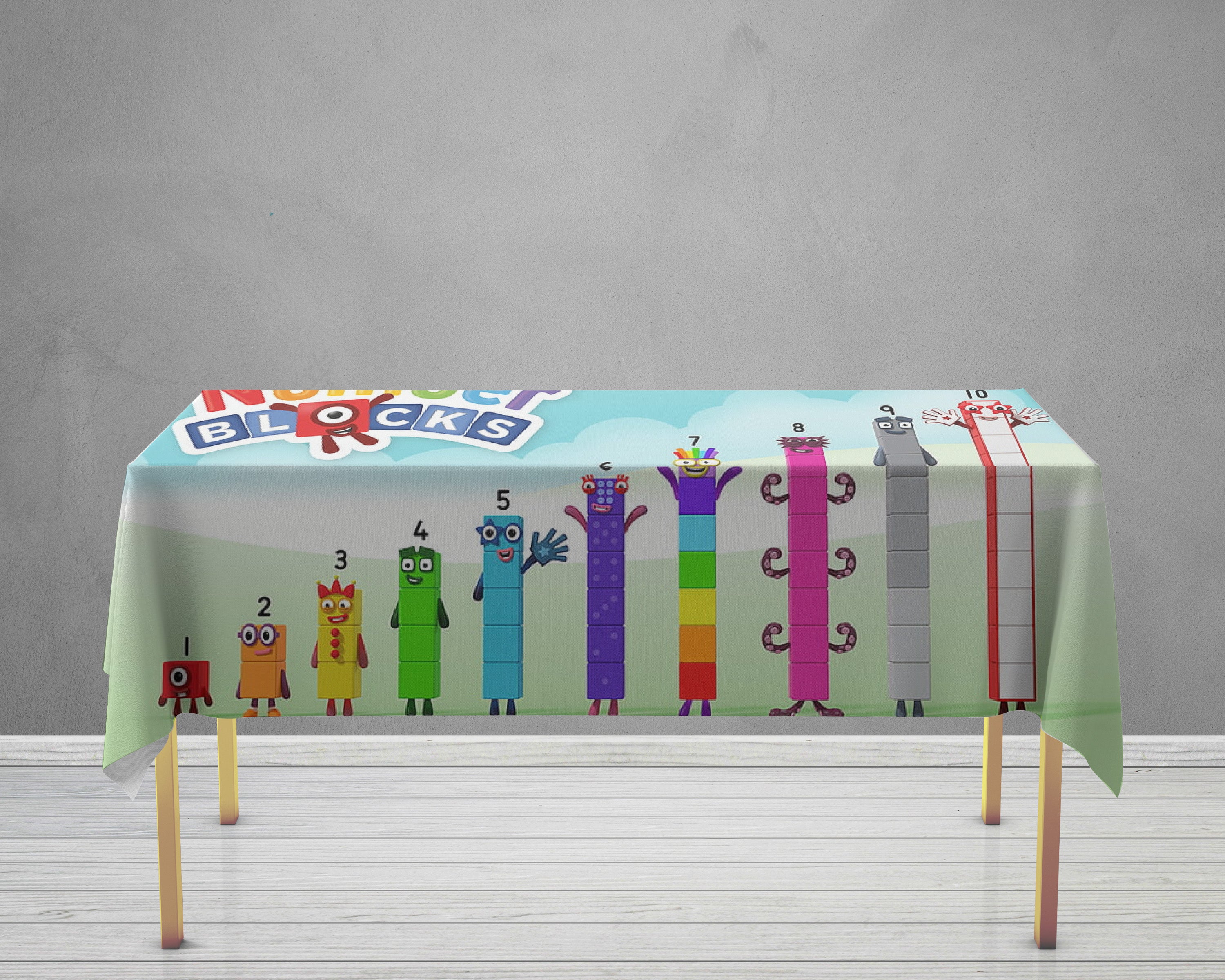 Number Blocks Theme Cake Tablecover