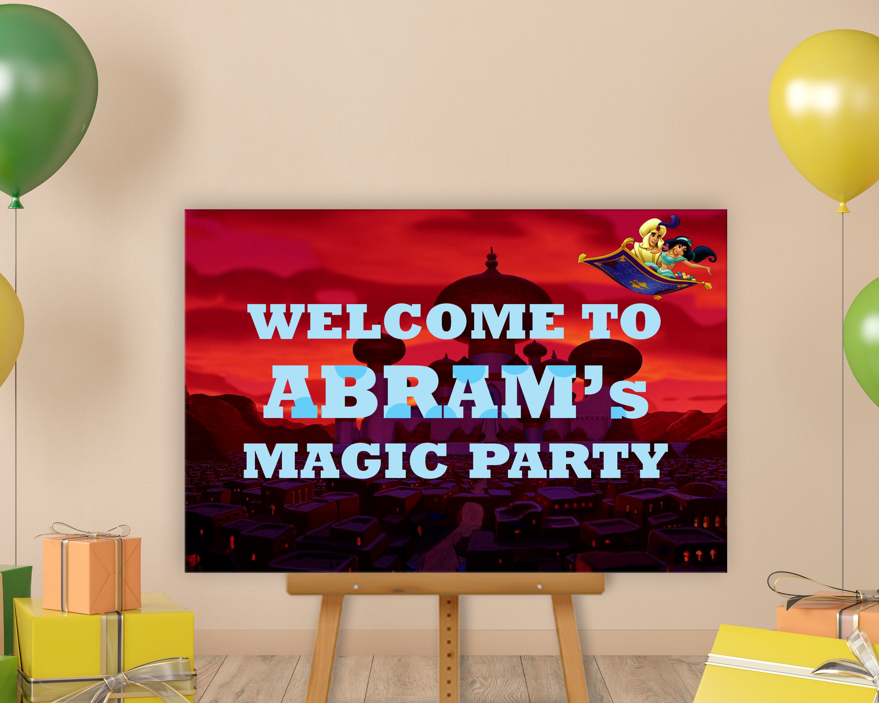 Aladdin Theme Customized Welcome Poster