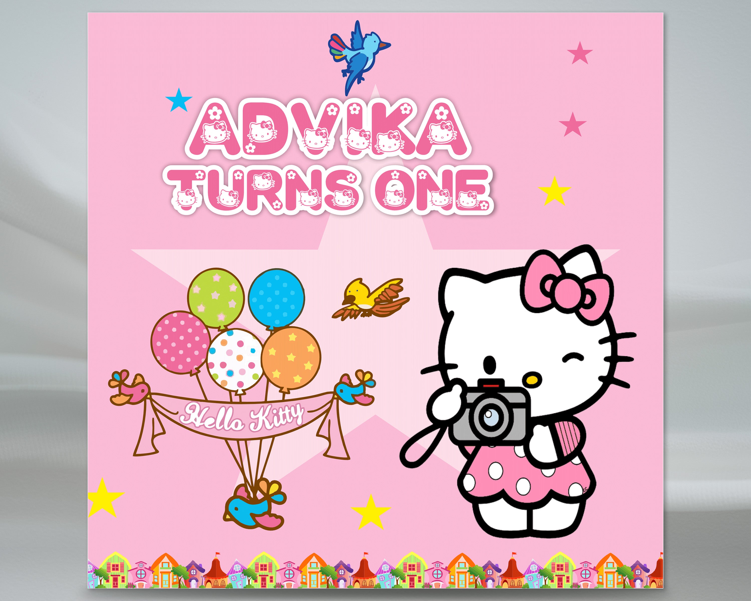 Hello Kitty Theme Square Backdrop