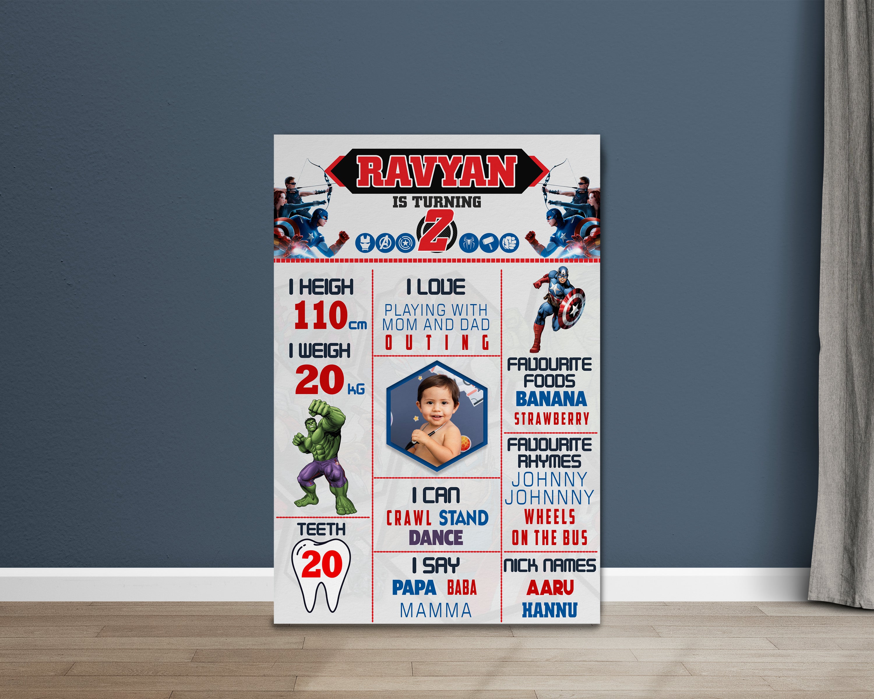 Avengers Theme White Chalk Board