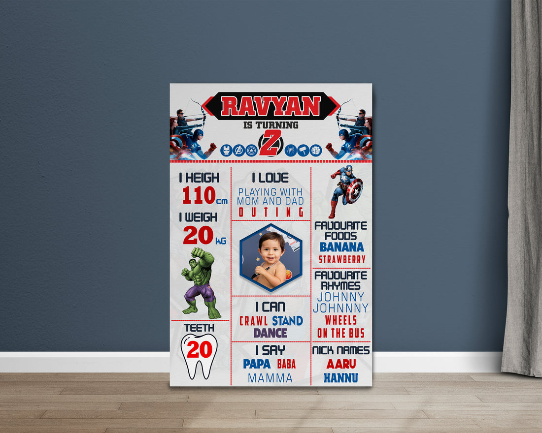 Avengers Theme White Chalk Board