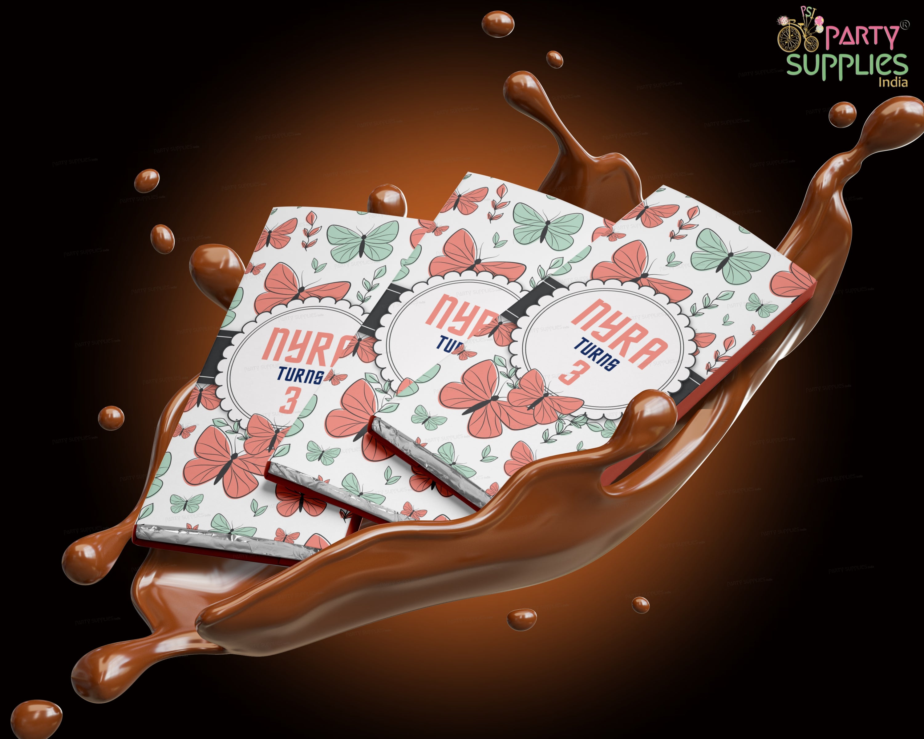 Butterfly Theme Home Made Chocolate Return Gifts