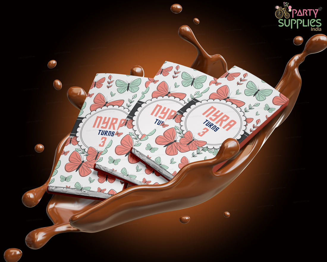 Butterfly Theme Home Made Chocolate Return Gifts