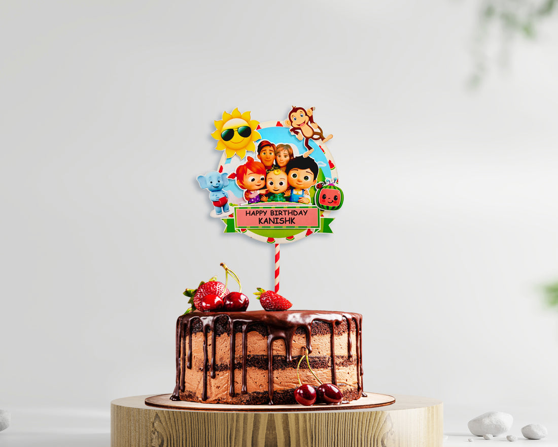 PSI Cocomelon Theme Hand Crafted Cake Topper