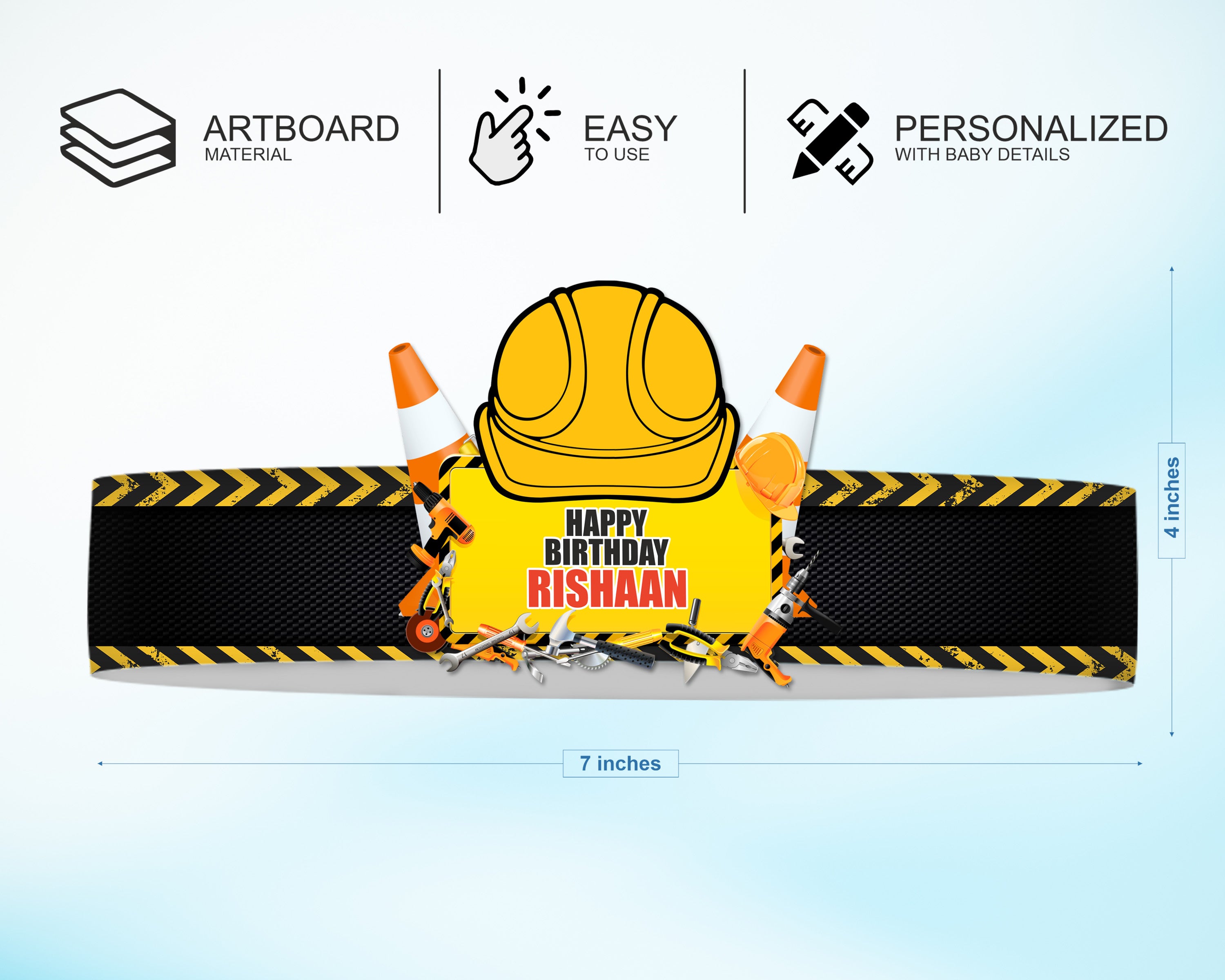 Construction Theme Crown Hat