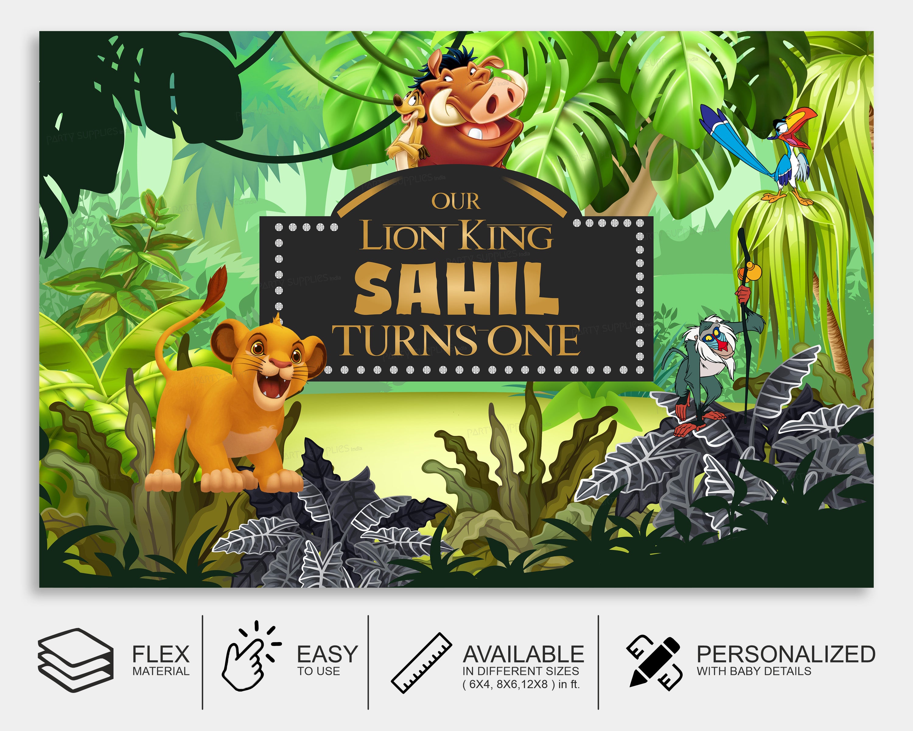 Lion King Theme Customized Backdrop