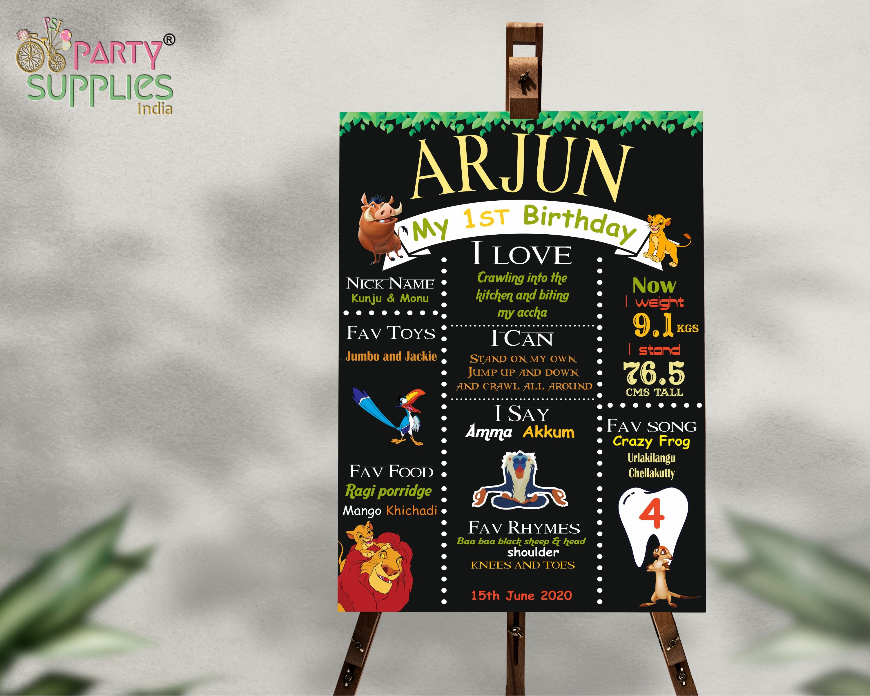 Lion King Theme Customized Chalk Board