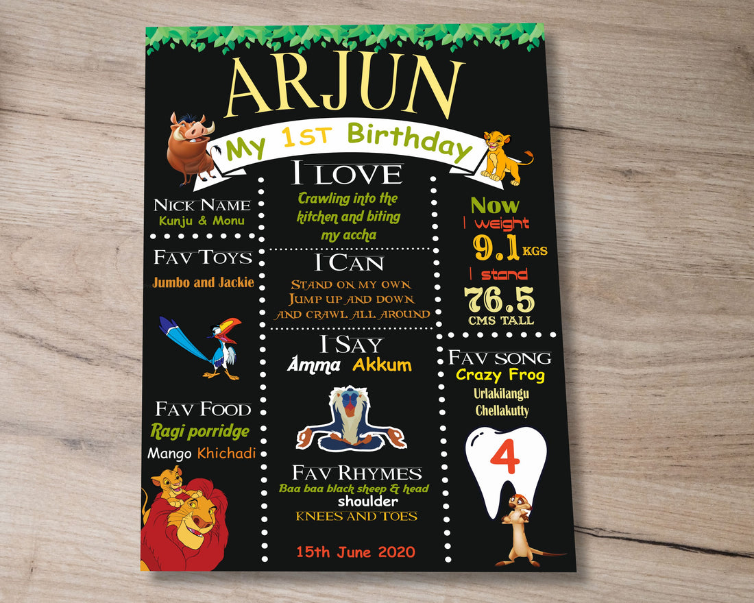 Lion King Theme Customized Chalk Board