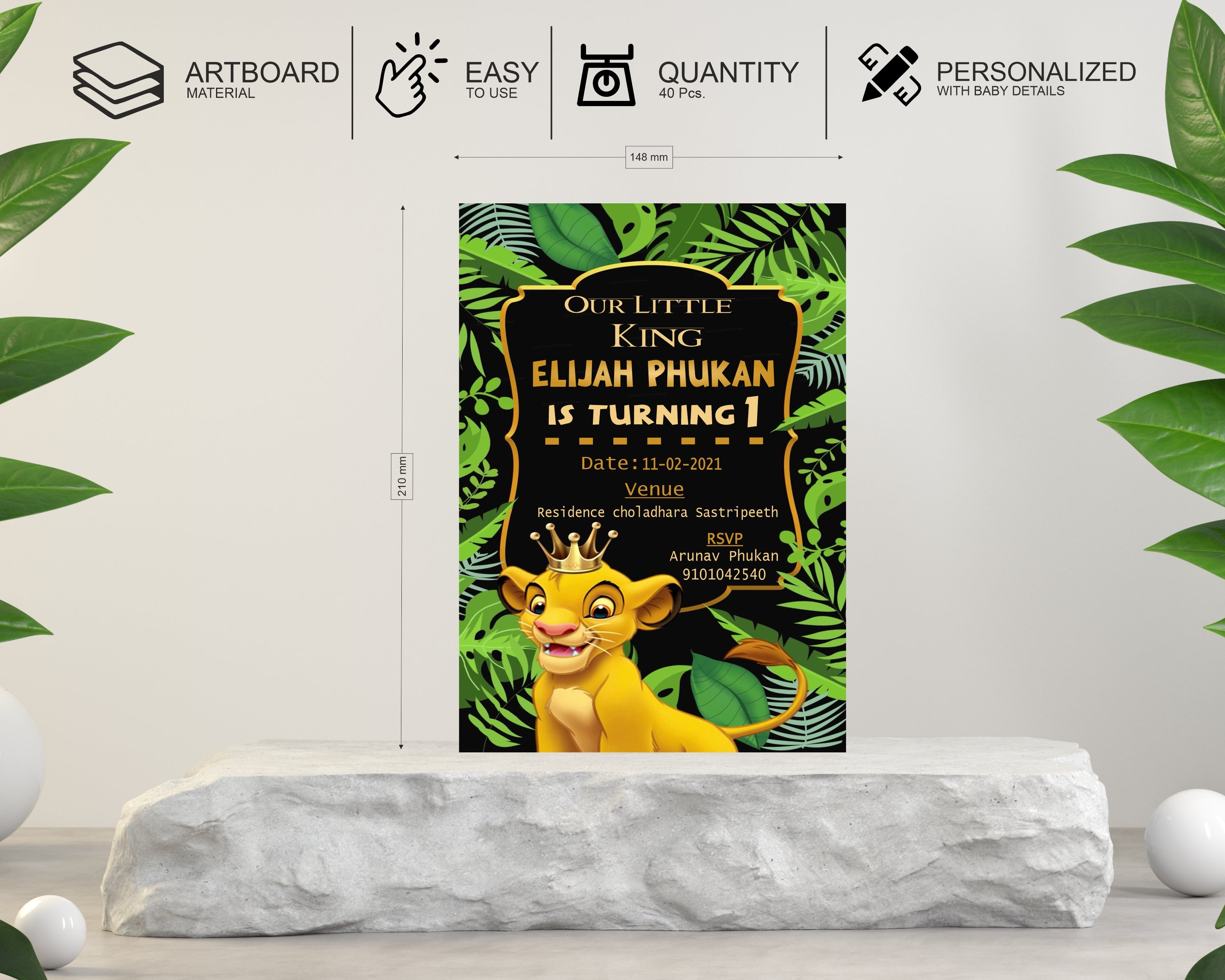 Lion King Theme Customized Invite