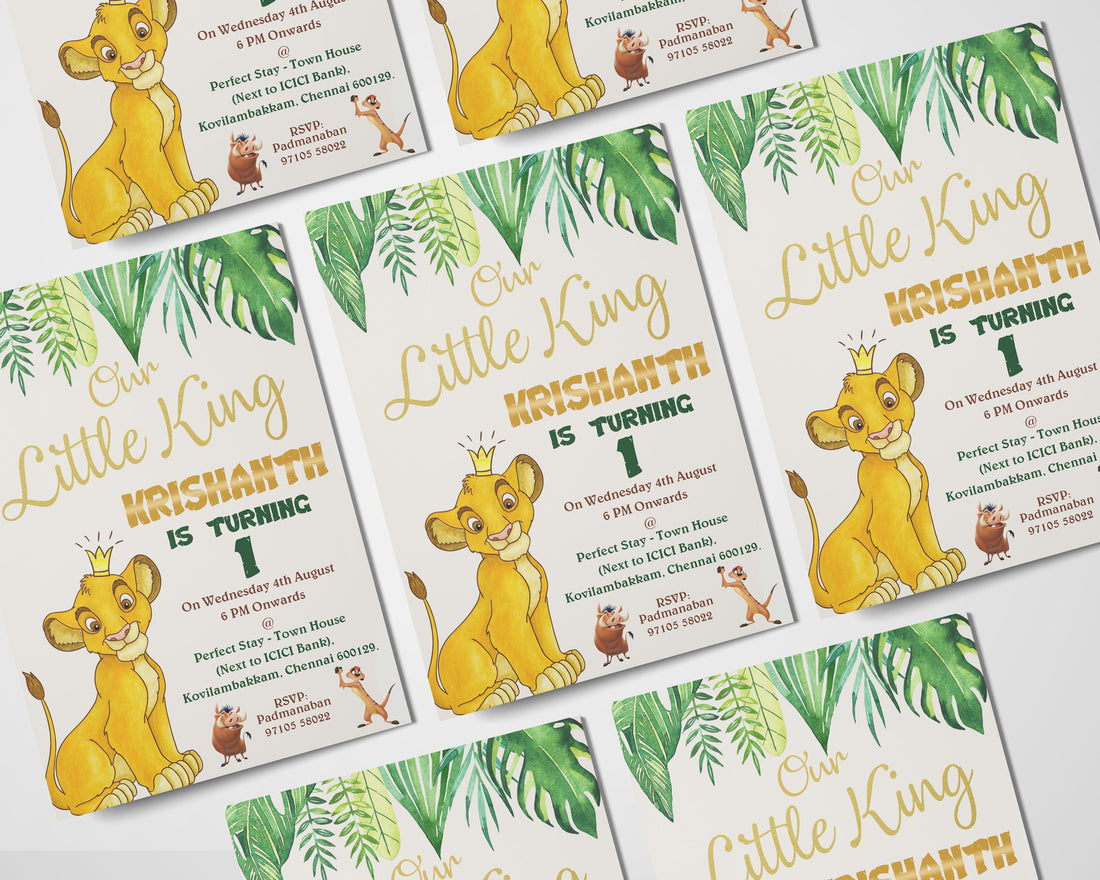 Lion King Theme Personalized Invite