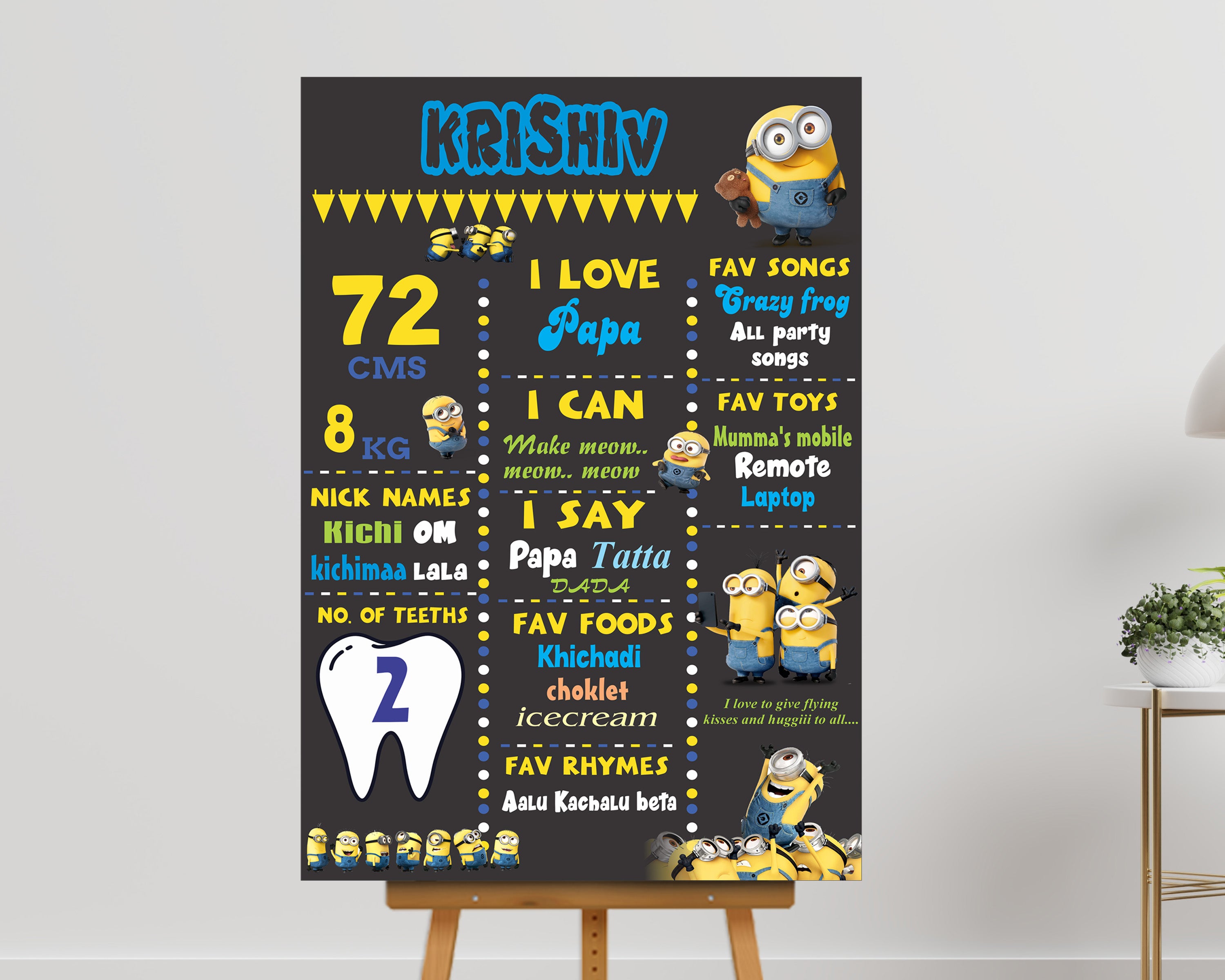Minion Theme Chalkboard