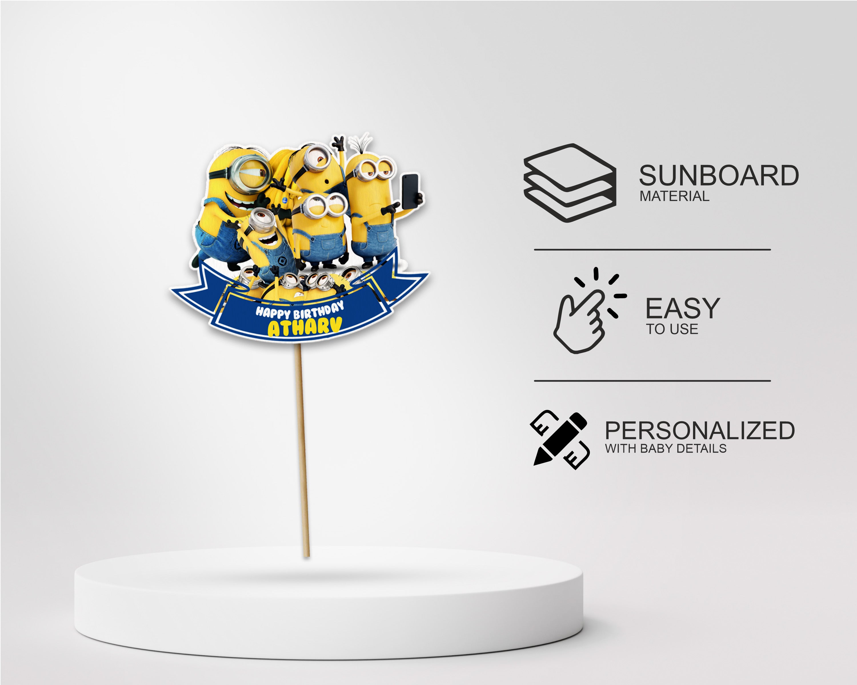 Minion Theme Customized Cake Topper