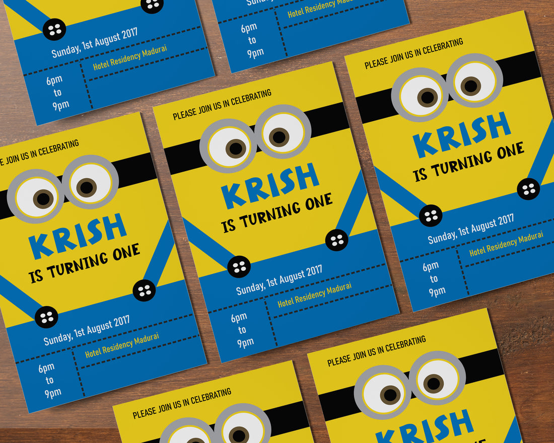 Minion Theme Customized Invite