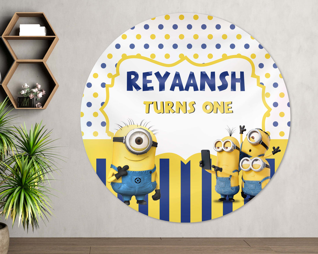 Minion Theme Customized Round Backdrop