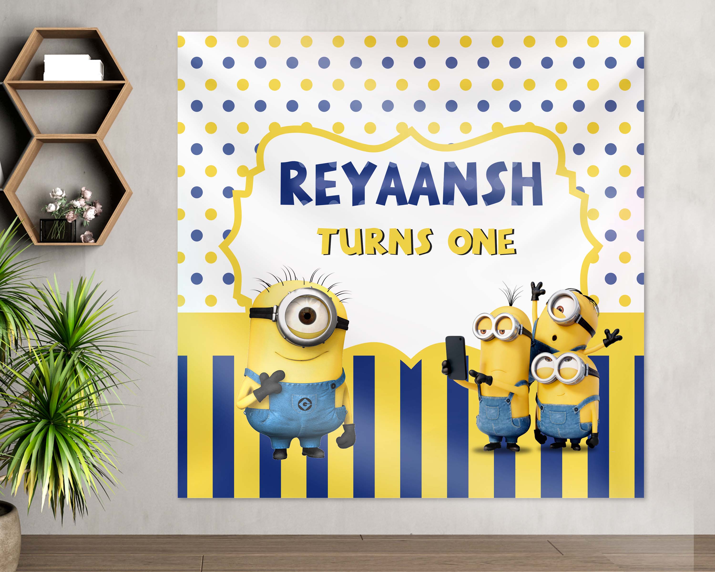Minion Theme Customized Square Backdrop