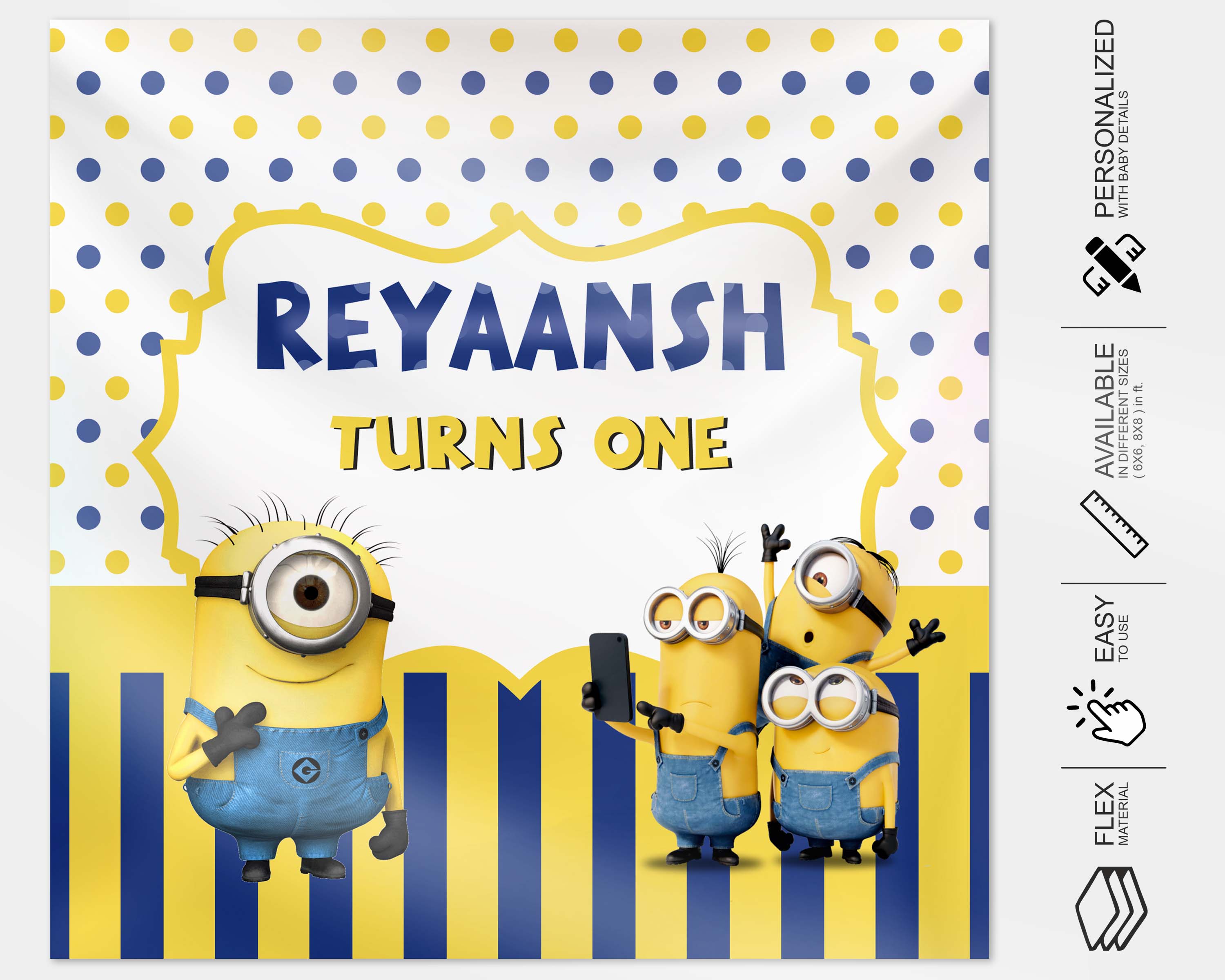 Minion Theme Customized Square Backdrop