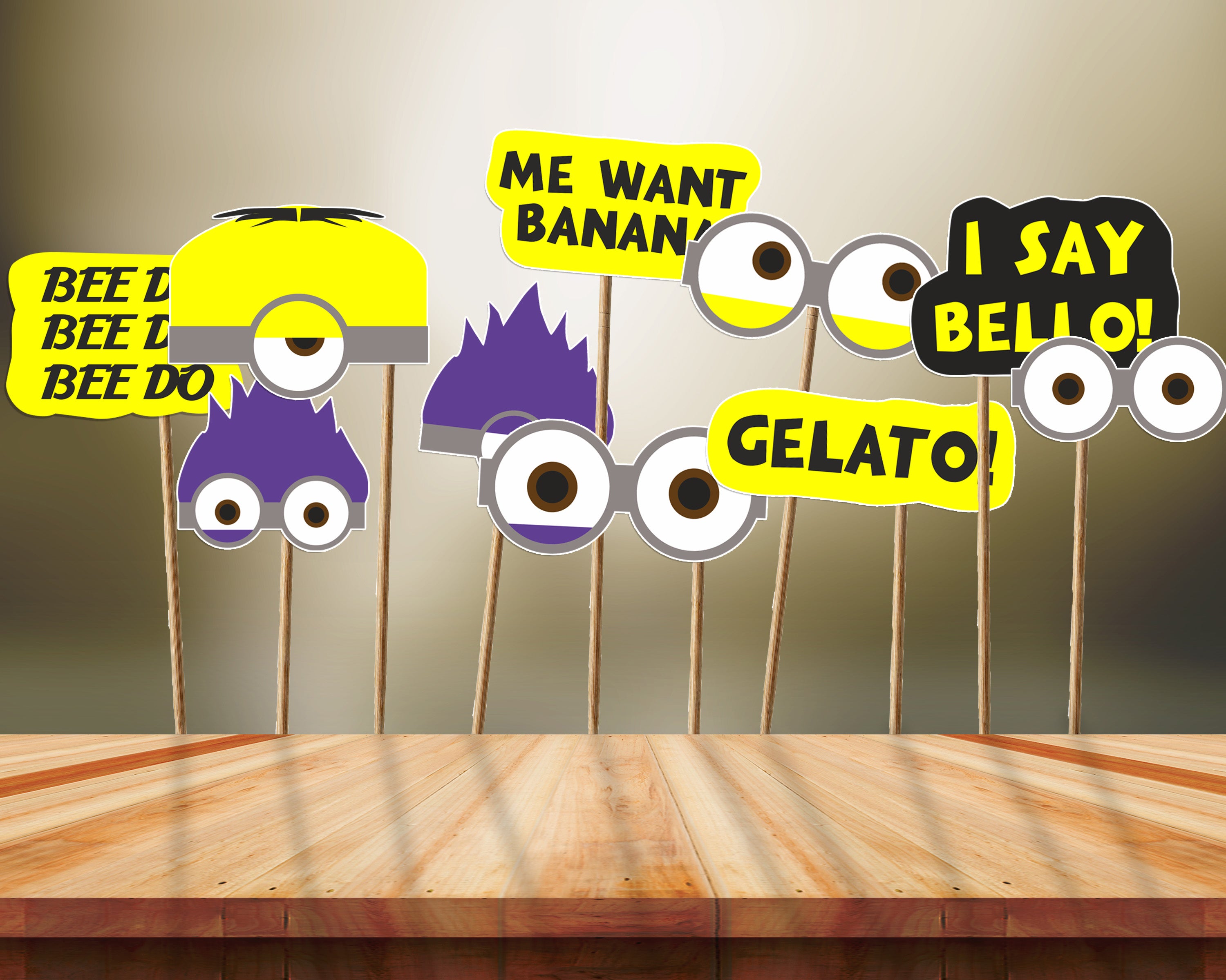 Minion Theme Personalized Props