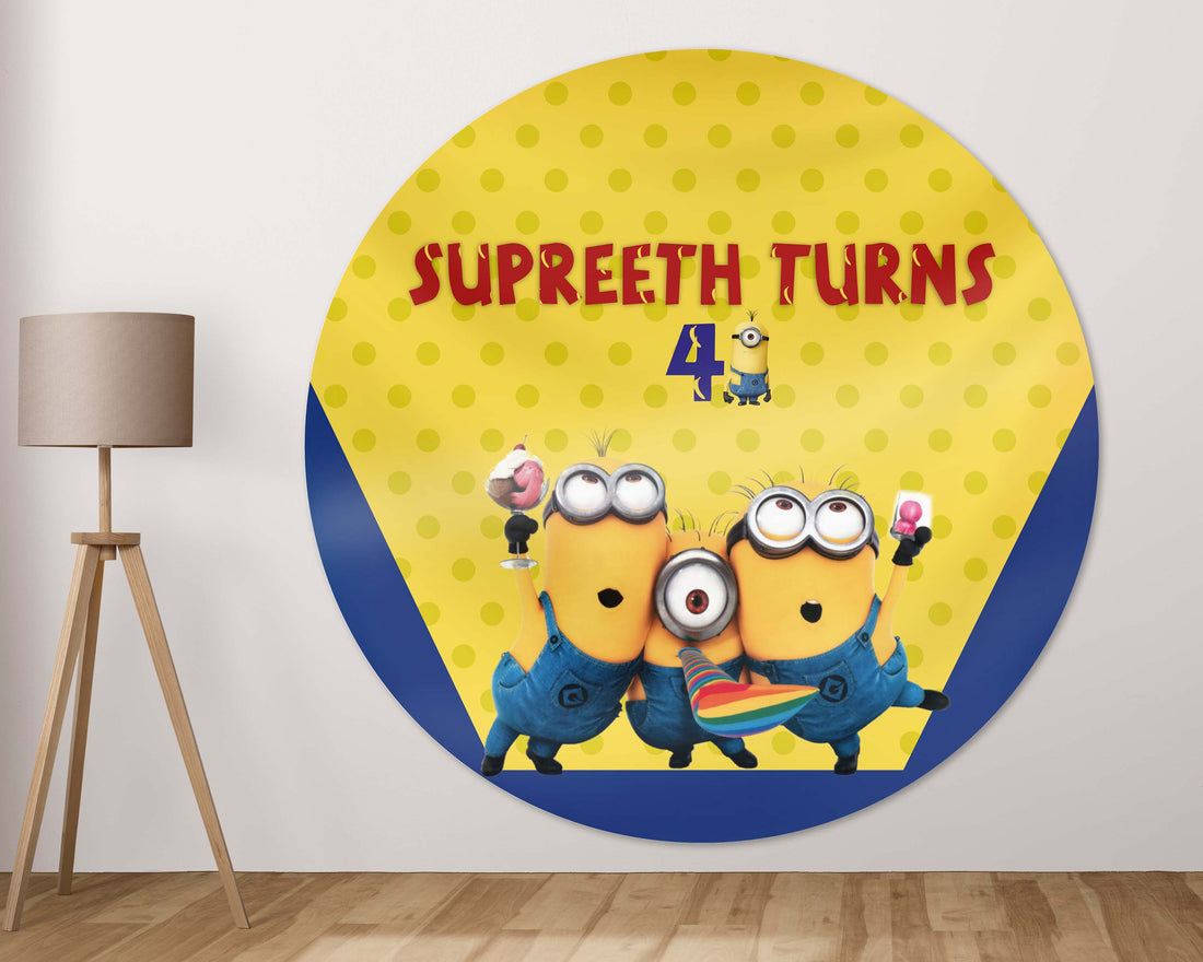 Minion Theme Round Backdrop